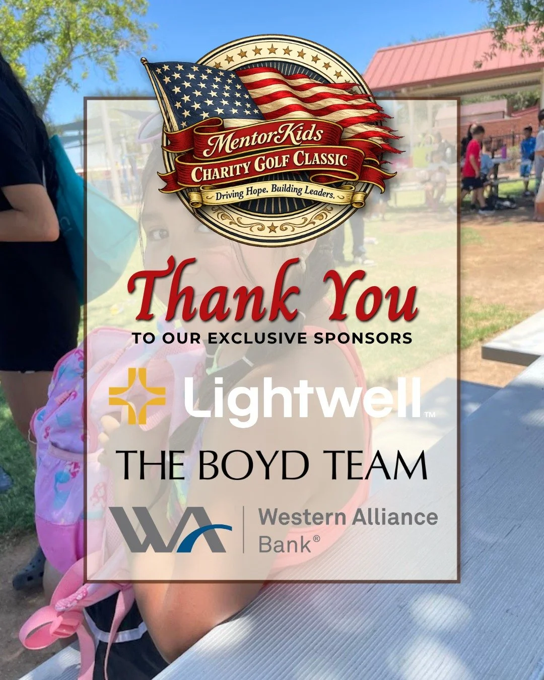 Every detail of tomorrow's event exists because someone said yes. 🙌🇺🇸
A heartfelt thank you to our exclusive event sponsors of the 2026 MK Charity Golf Classic:

⭐ Western Alliance Bank
⭐ @lightwell.insurance
⭐ @azboydteam (Boyd Team &ndash; Realt