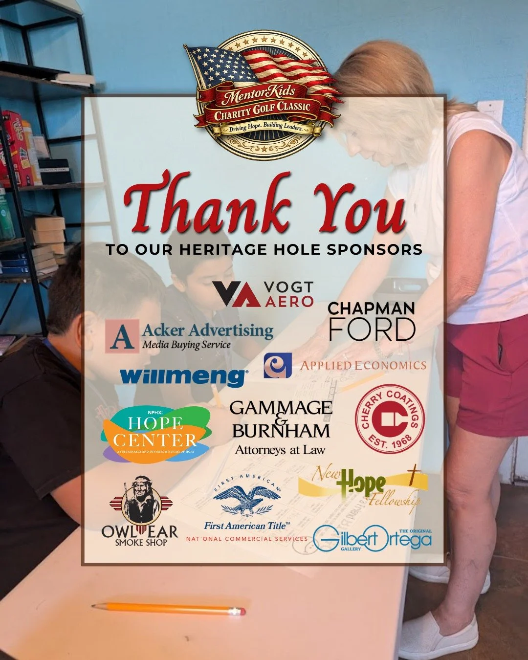 Good morning! Today is the day. ⛳🇺🇸

A heartfelt thank you to our Heritage Hole Sponsors &mdash; each one claiming a hole on the course and a student's place at our Summer Enrichment Camps:

⭐ @gilbertortega5thave
⭐ Applied Economics
⭐ @gammageburn