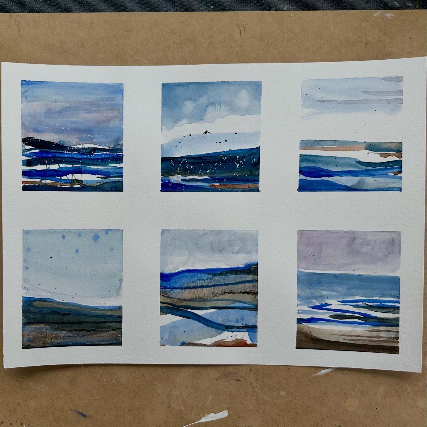 Coastal abstract minis. 
Calgon, take me away!
#watercolor #watercolorabstract #coastalabstract