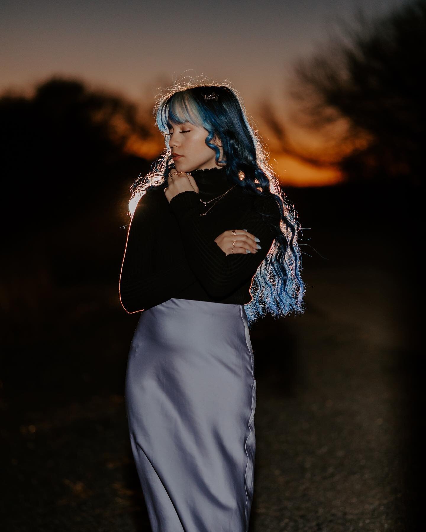 We only had about 20 mins of light remaining when Angelina and I pulled up to the park so I knew I wanted to play with some off camera flash in the dark to get the most out of our time together. Which I was minorly (read&mdash; majorly) internally fr