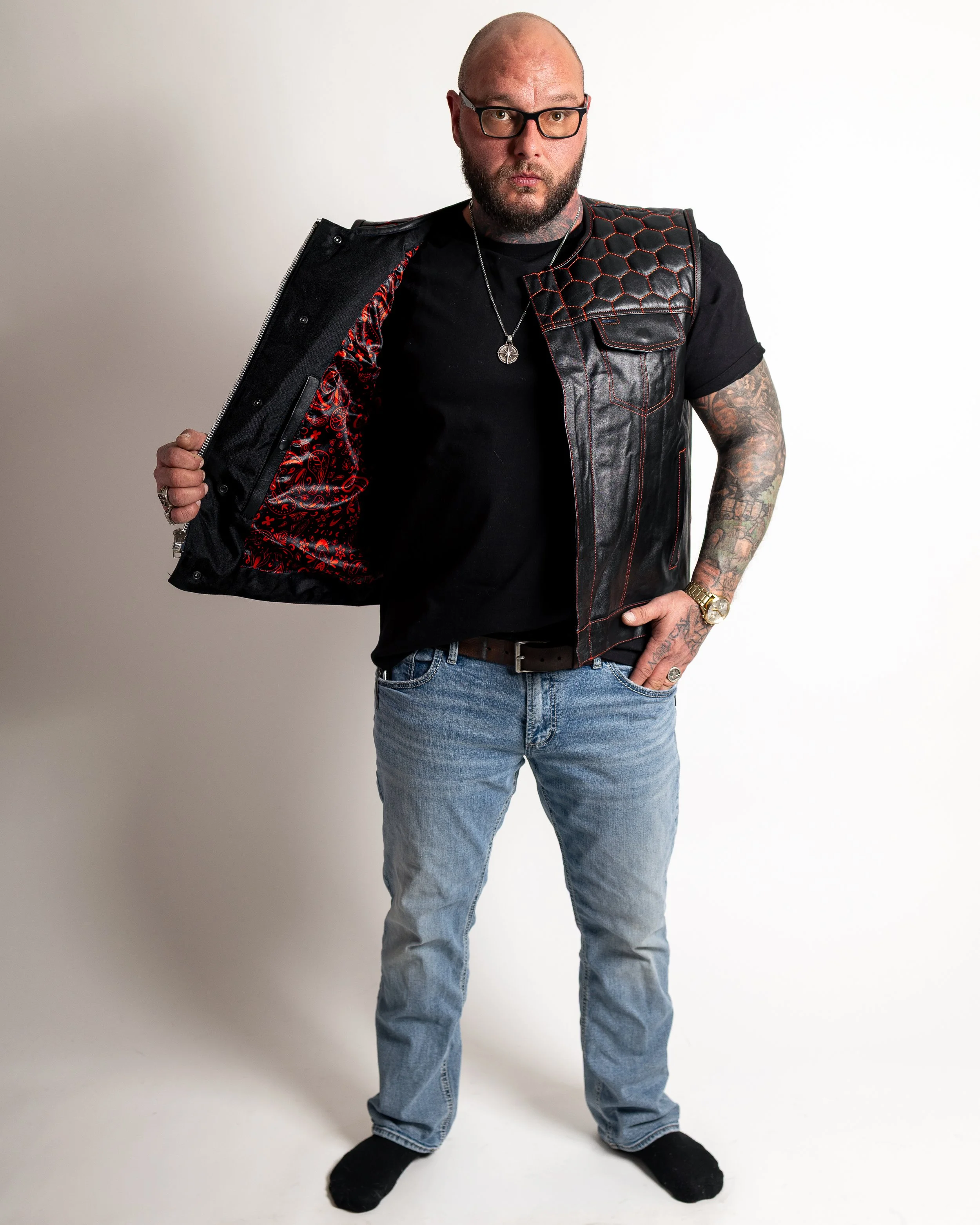 Custom Club Style Vest Red Paisly