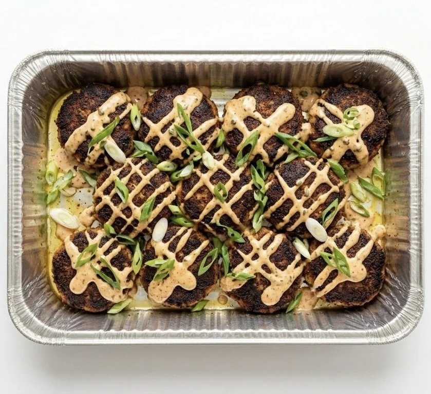 Blackened Crab Cakes + Cajun Remoulade