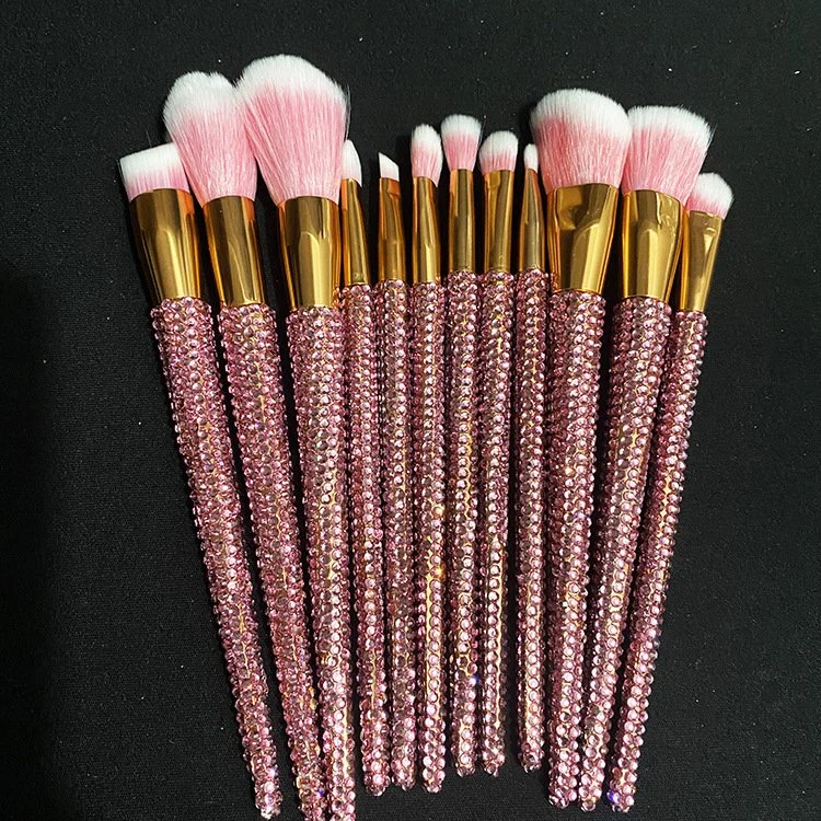Pink Rhinestone Brushes 12pcs