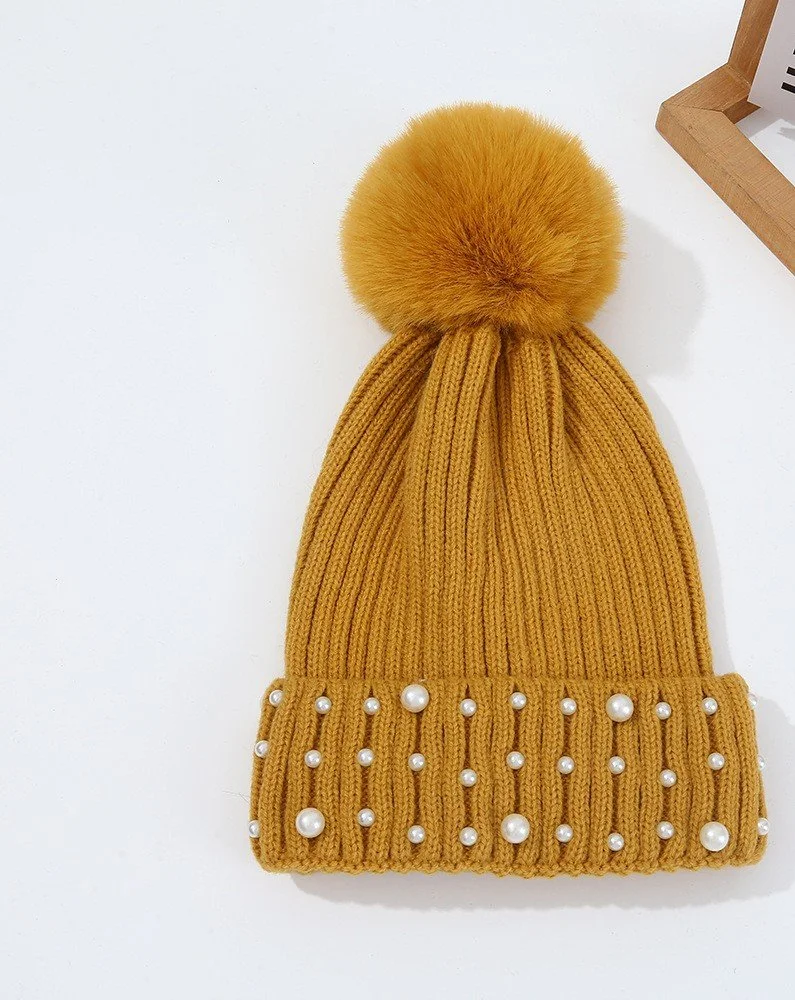 ROYAL PEARL WINTER HAT - Yellow