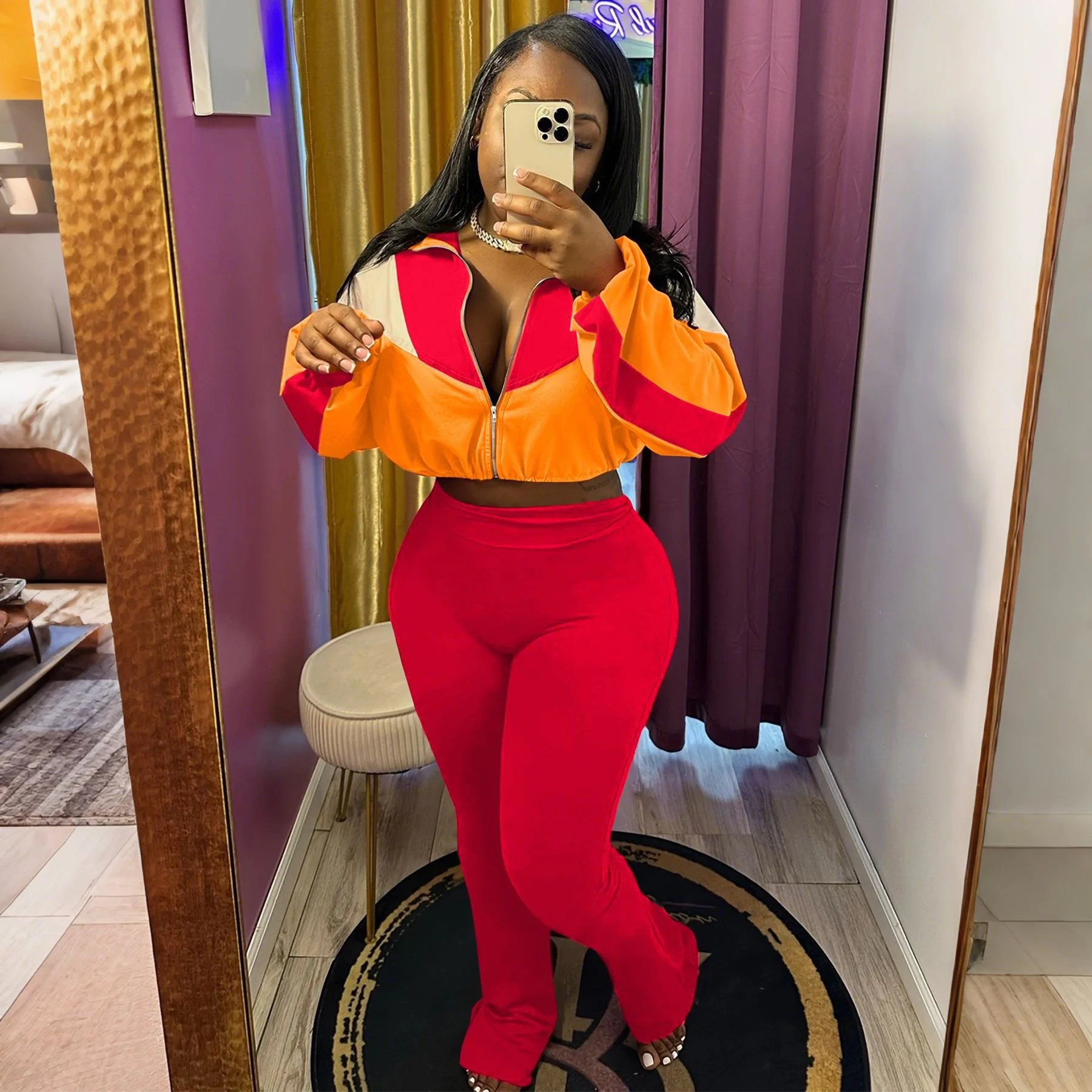 BALLER - 2 Piece Set - Orange & Red