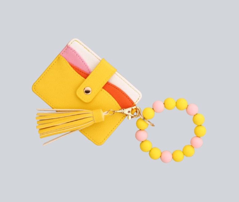 ASSORTED STYLE Card Holder with Keychain- SUNBURST