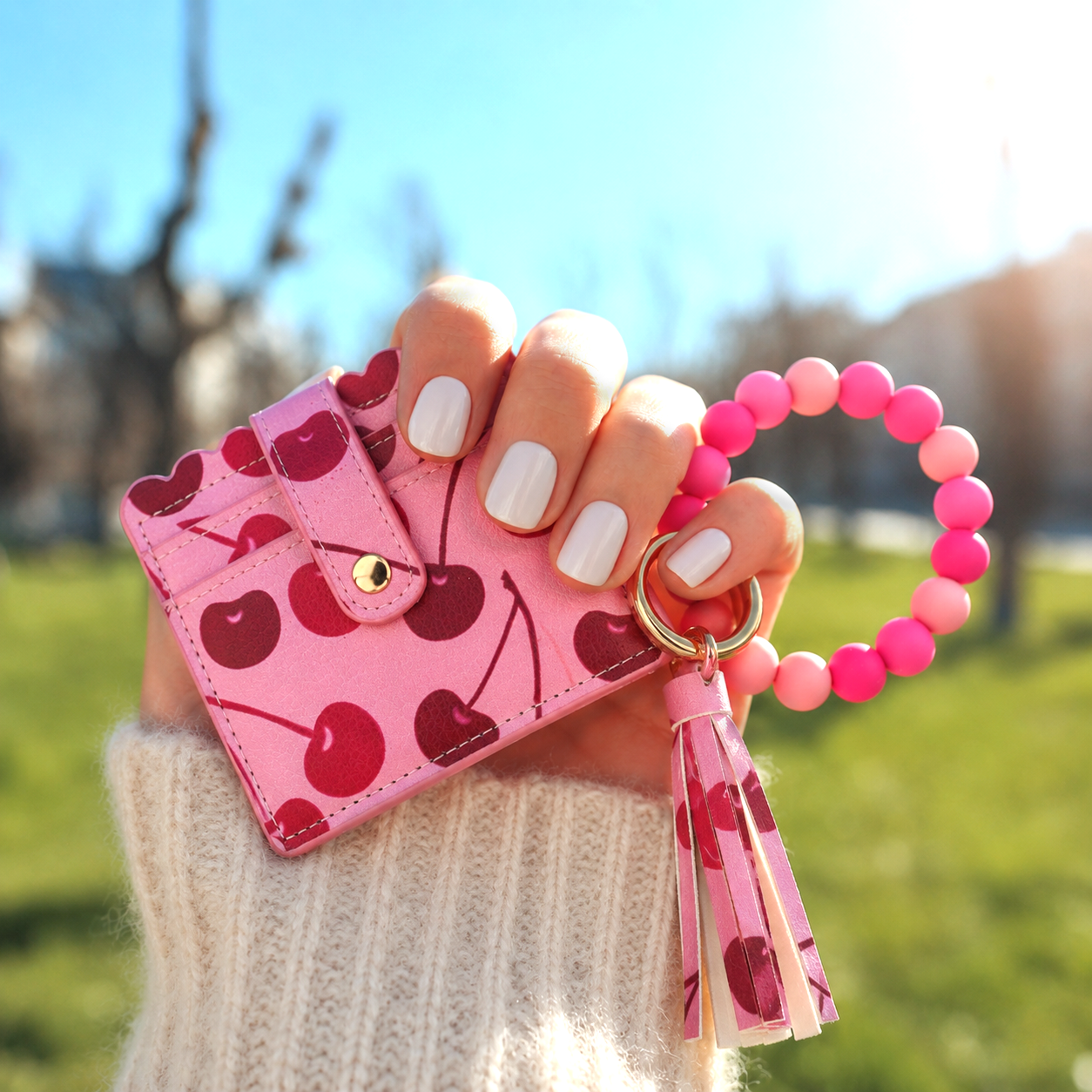 CHERRY Cardholder Wallet Keychain