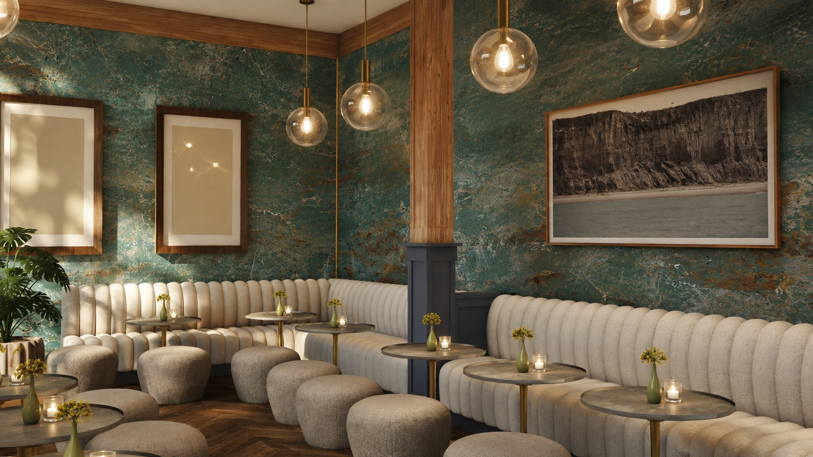 Raw Bar Restaurant Interior View Upsacale Portland Oregon Seating Banquette.png