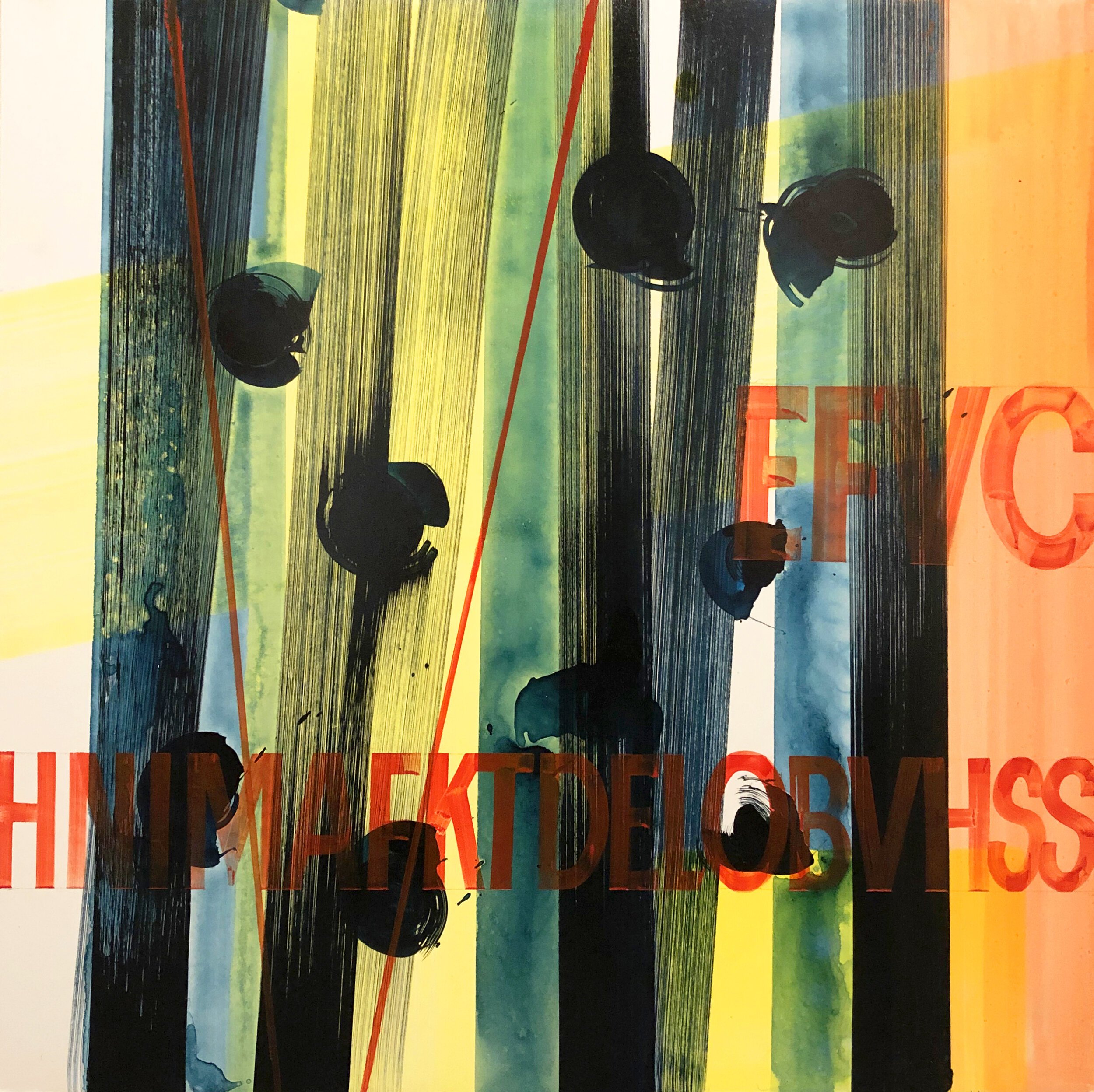 "Riff no.8" acrylic and enamel on 24"x24" hardboard (2020)