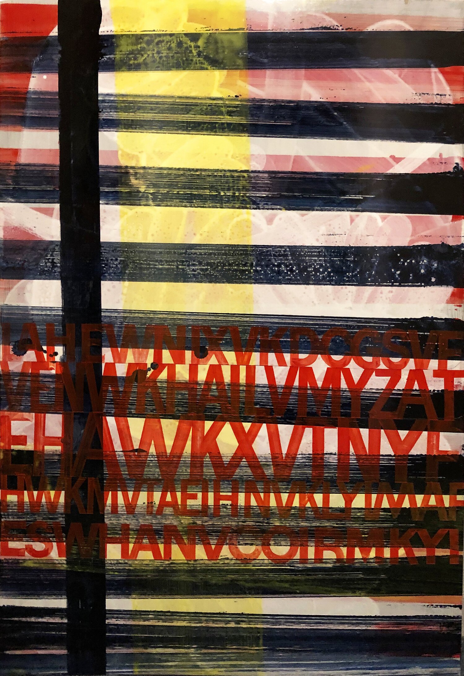 "Riff no.1" acrylic and enamel on 42"x28" hardboard (2020)