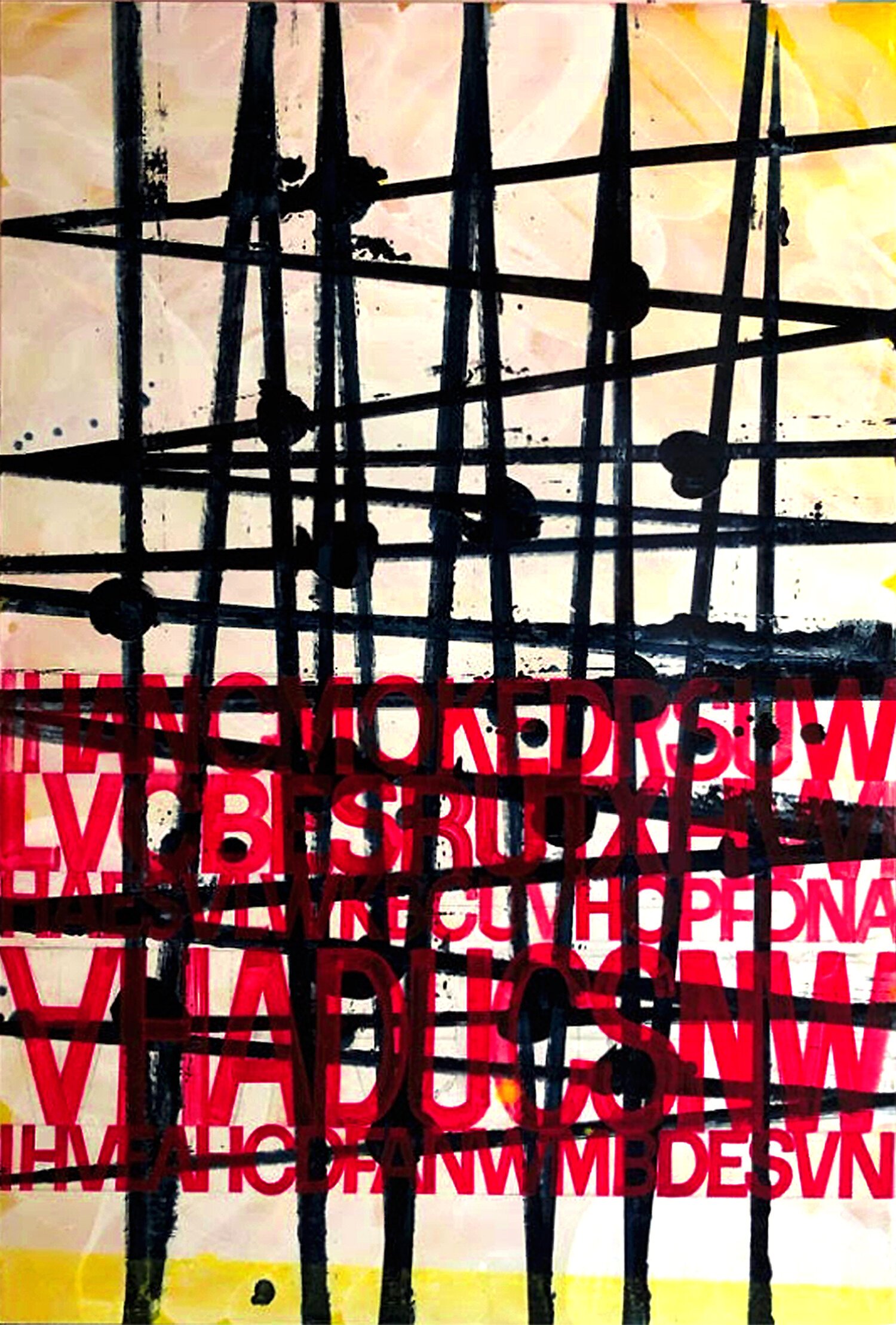 "Riff no.2" acrylic and enamel on 42"x28" hardboard (2020)