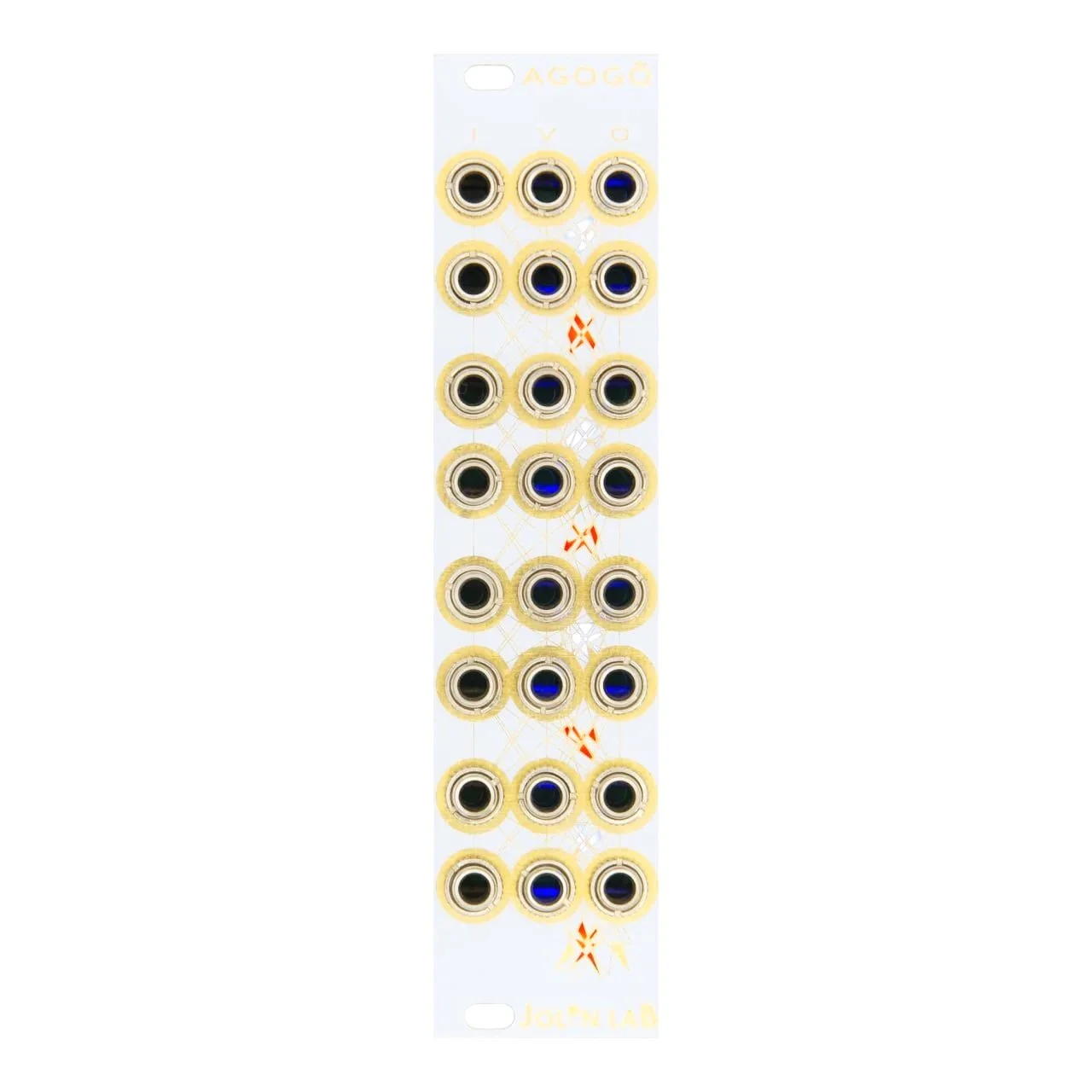 AGOGO - octal analogue vactrol-based low pass gate and mixer in a cascade configuration WHITE MIRROR FRONT