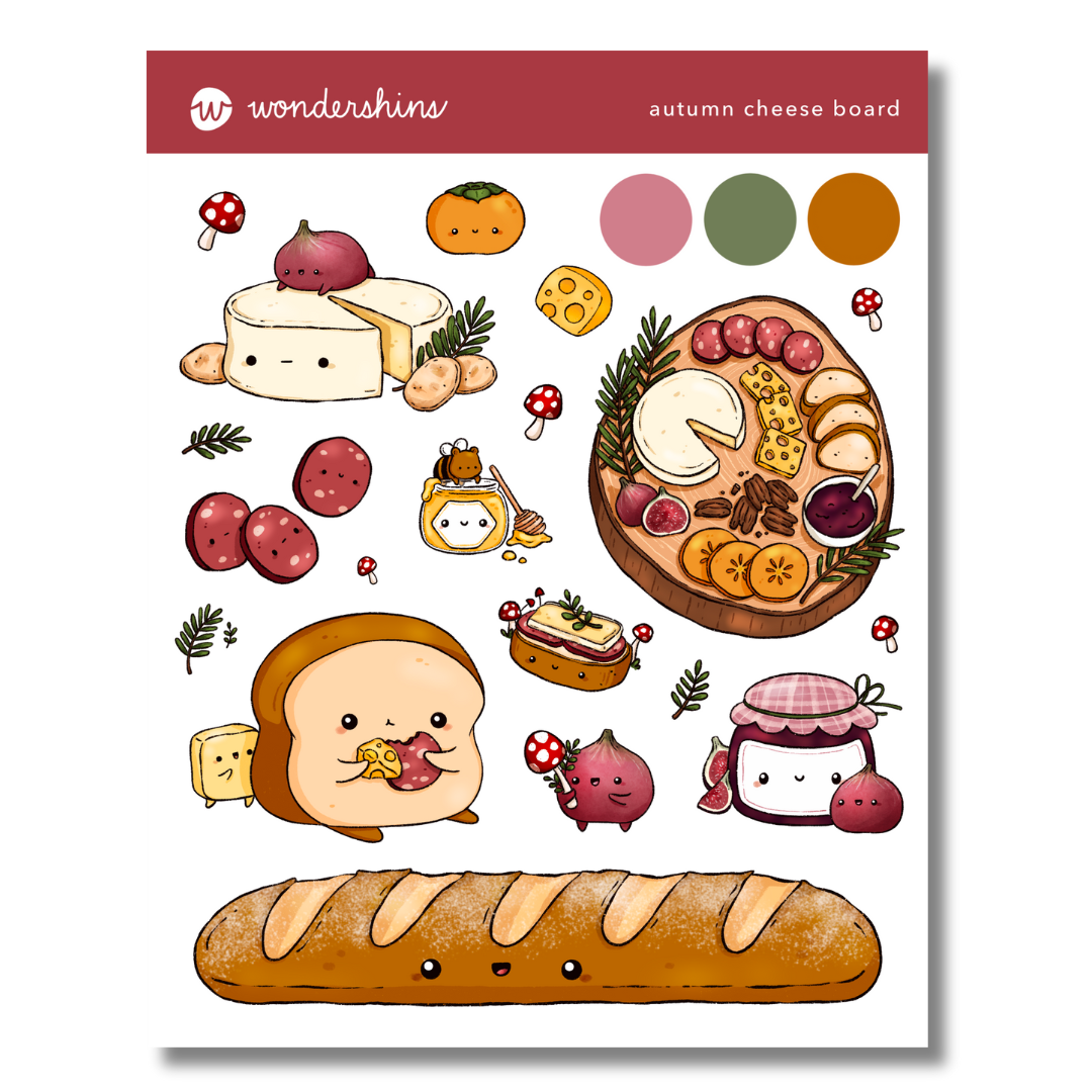 Autumn Cheese Board Mini Sticker Sheet