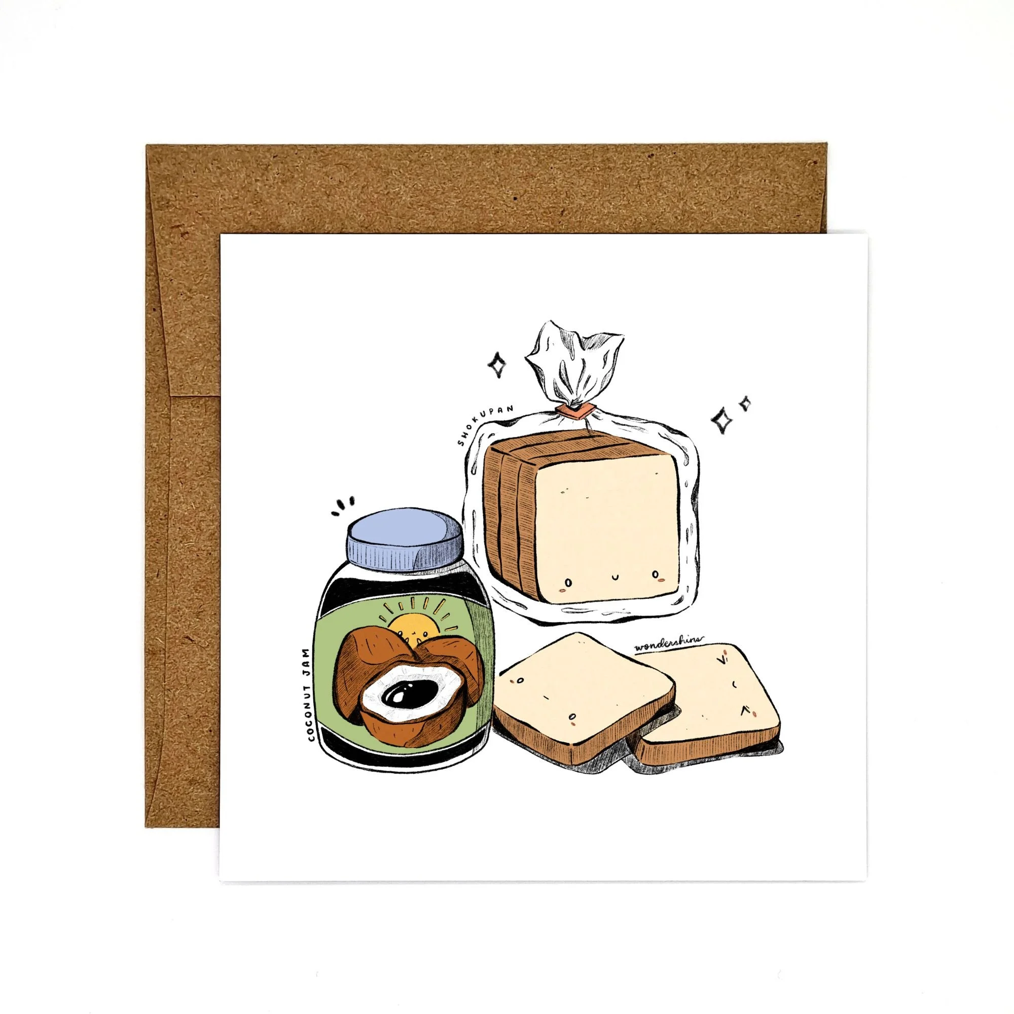 Coconut Jam Toast Notecard w/ Envelope