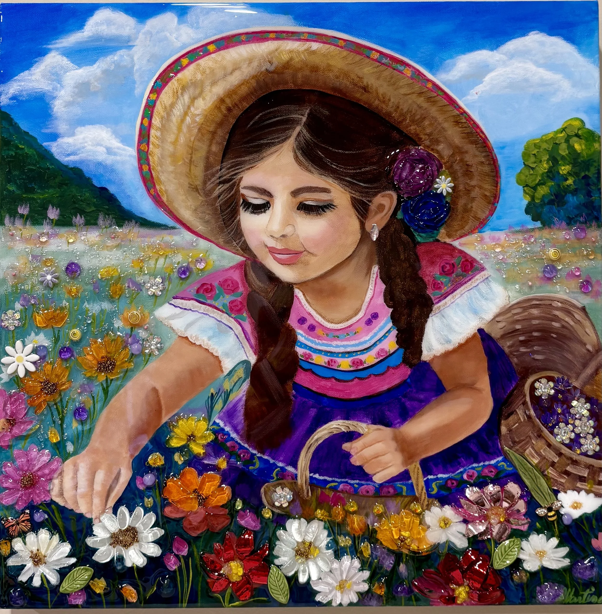 Girl in the flower fields