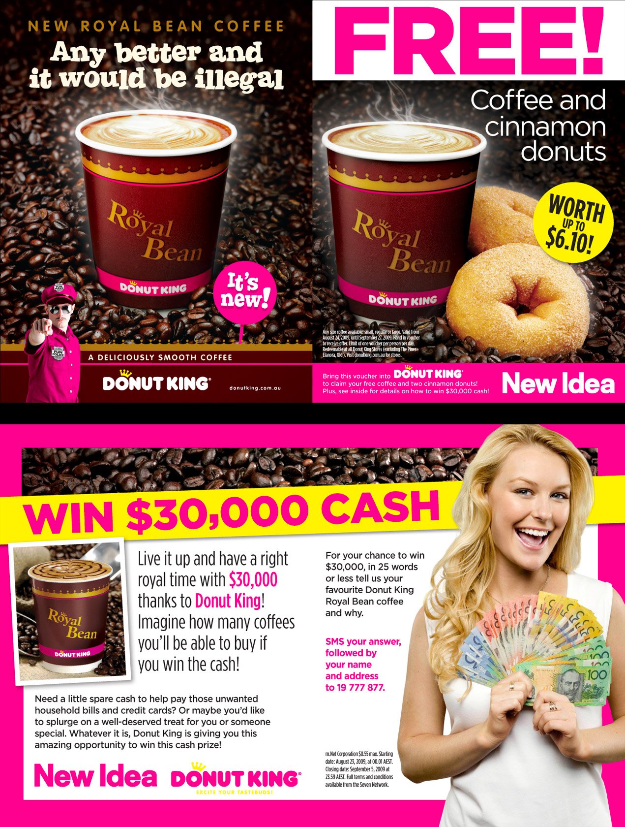 Donut King promo flyer - front and back