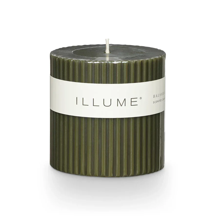 Illume Balsam & Cedar Small Fragranced Pillar Candle 3"