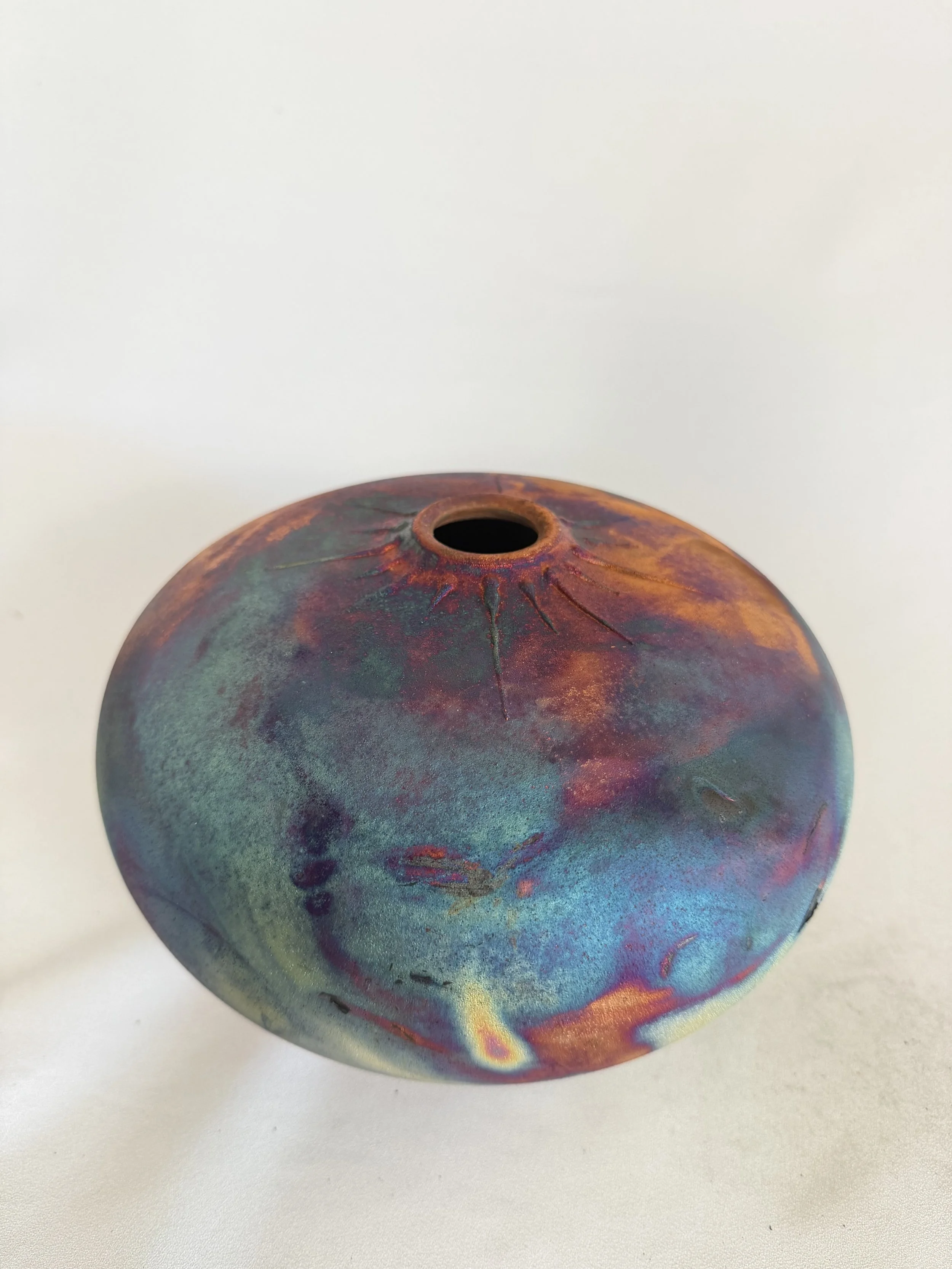 Copper Matte Vessel w/o Lid #11030.  THE COMET VASE
