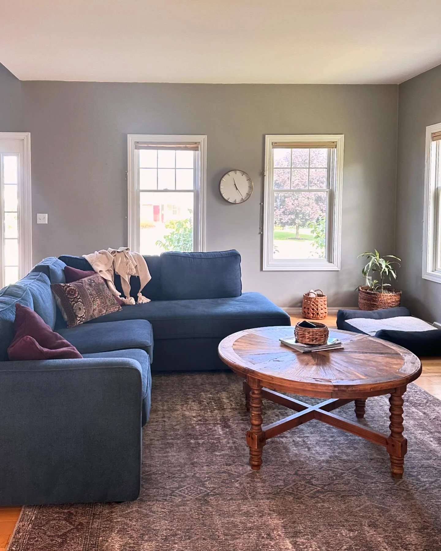 Our living room furniture was curated for a space we no longer live in, so this is how I arranged our collection of living room &amp; dining room pieces together in our new home, working with the pieces and decor we already have. Complete with moving