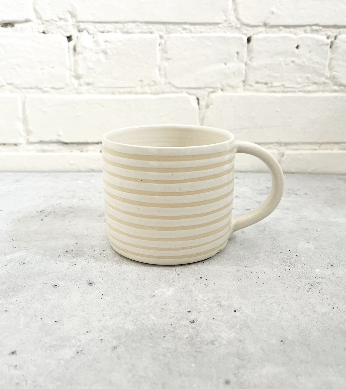 Stripy White Mug