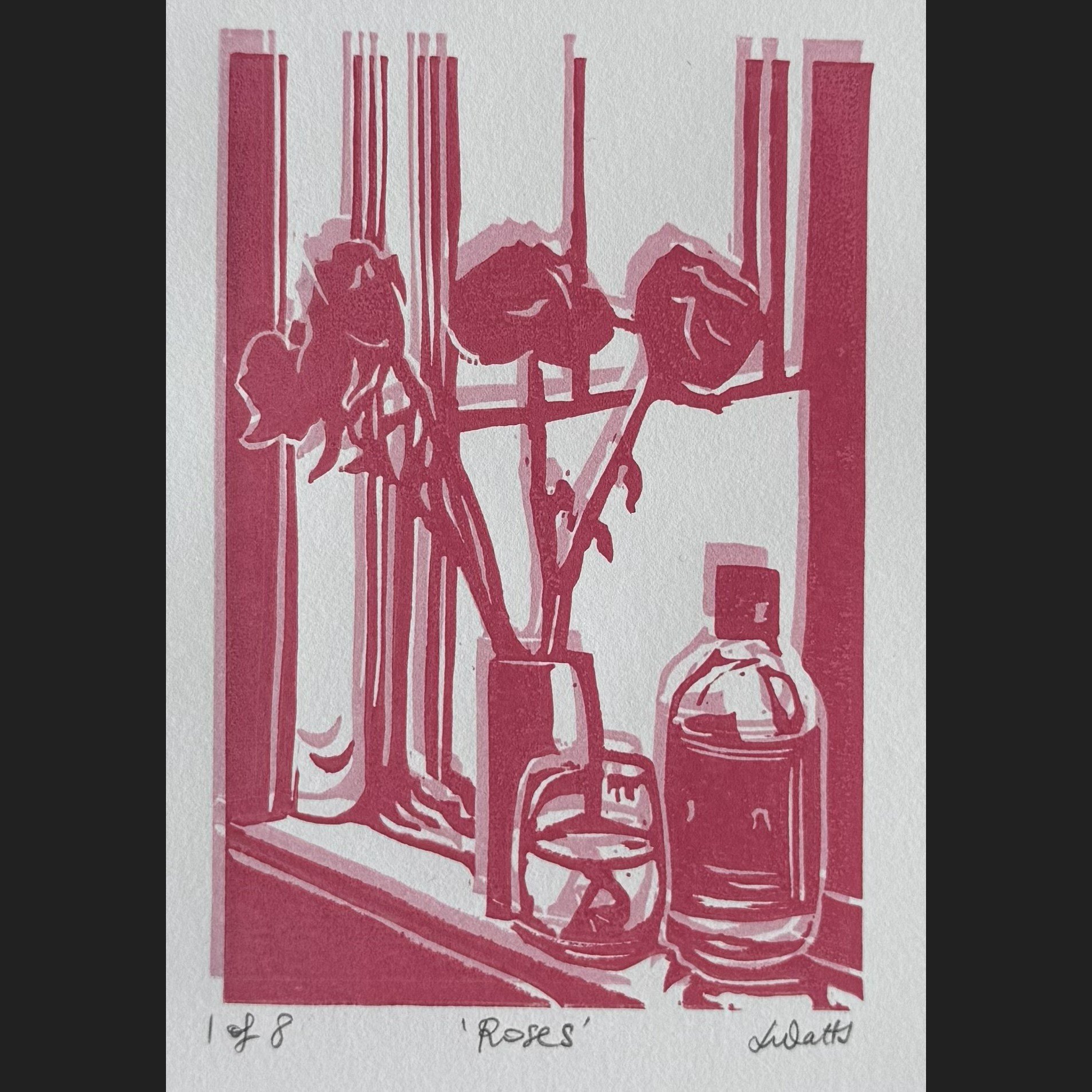 Roses - Linocut Print