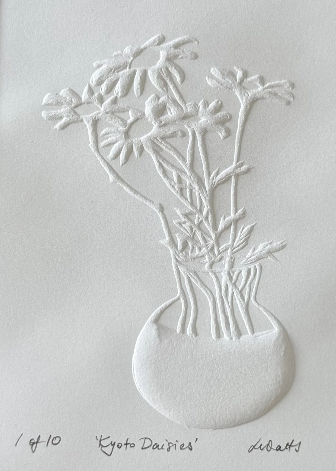 Kyoto Daisies, Edition 1 of 10, Blind embossed print, 2026