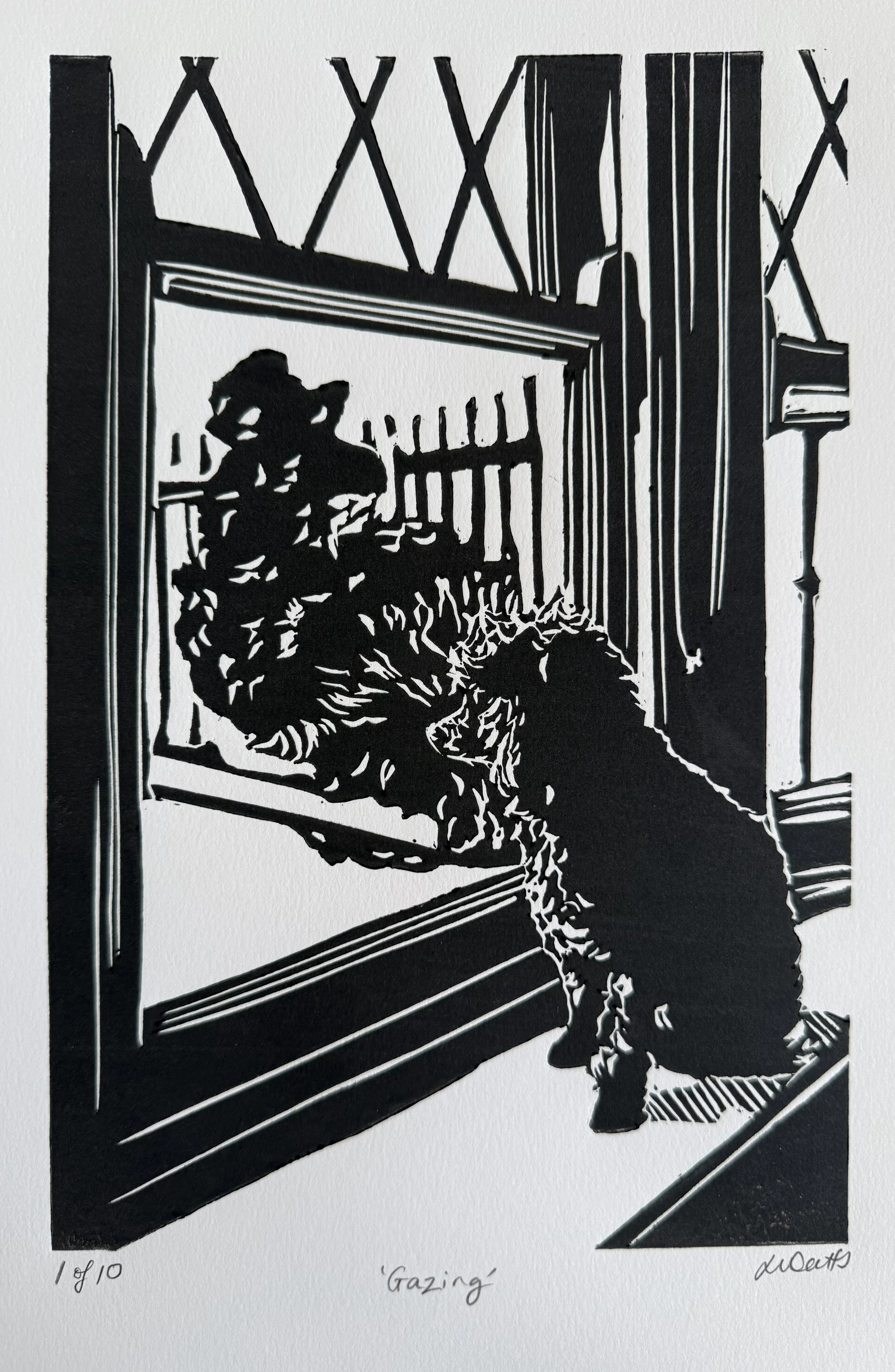 Gazing, Edition 1 of 10, Linocut, 2026
