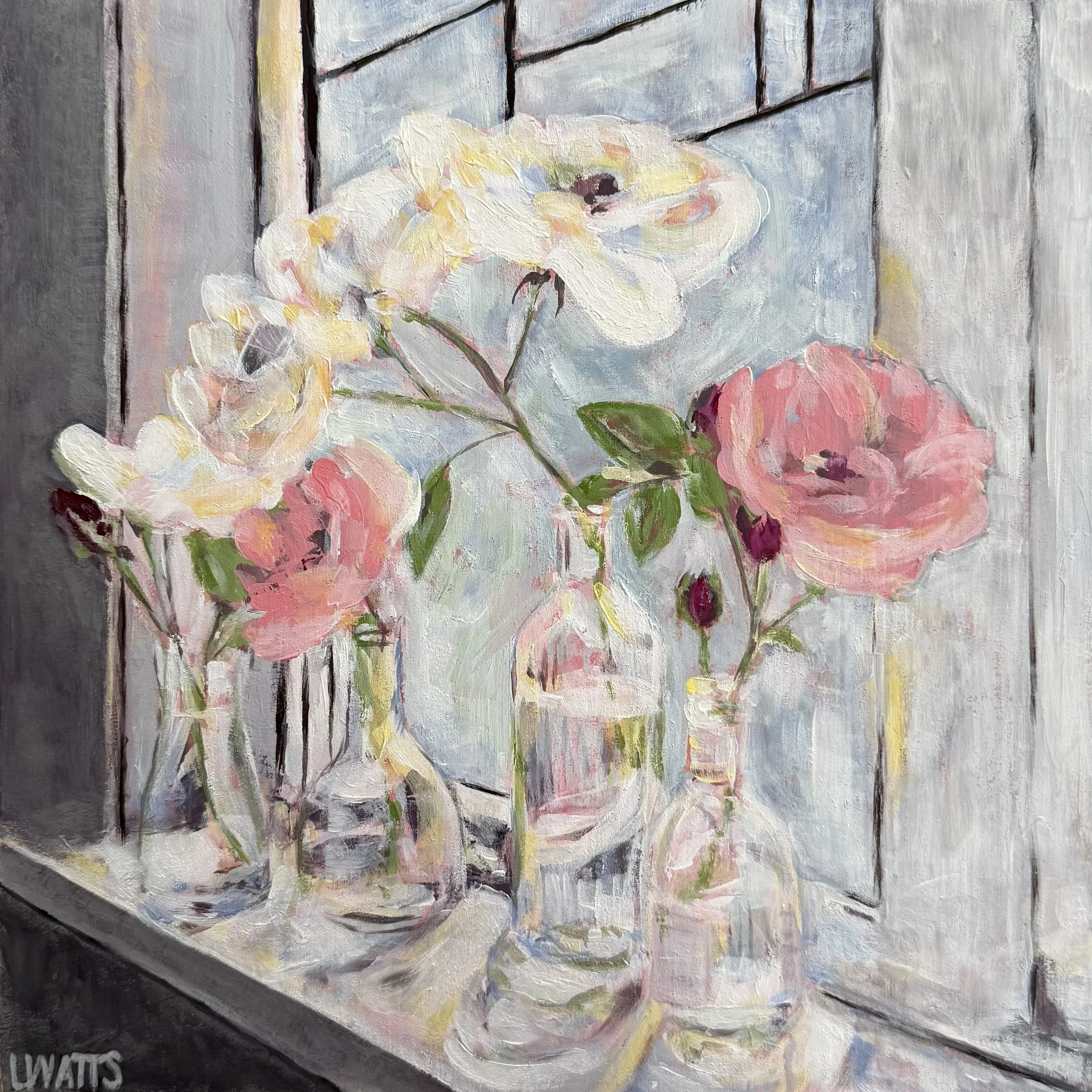 Roses II, Acrylic on timber panel, 2026, SOLD
