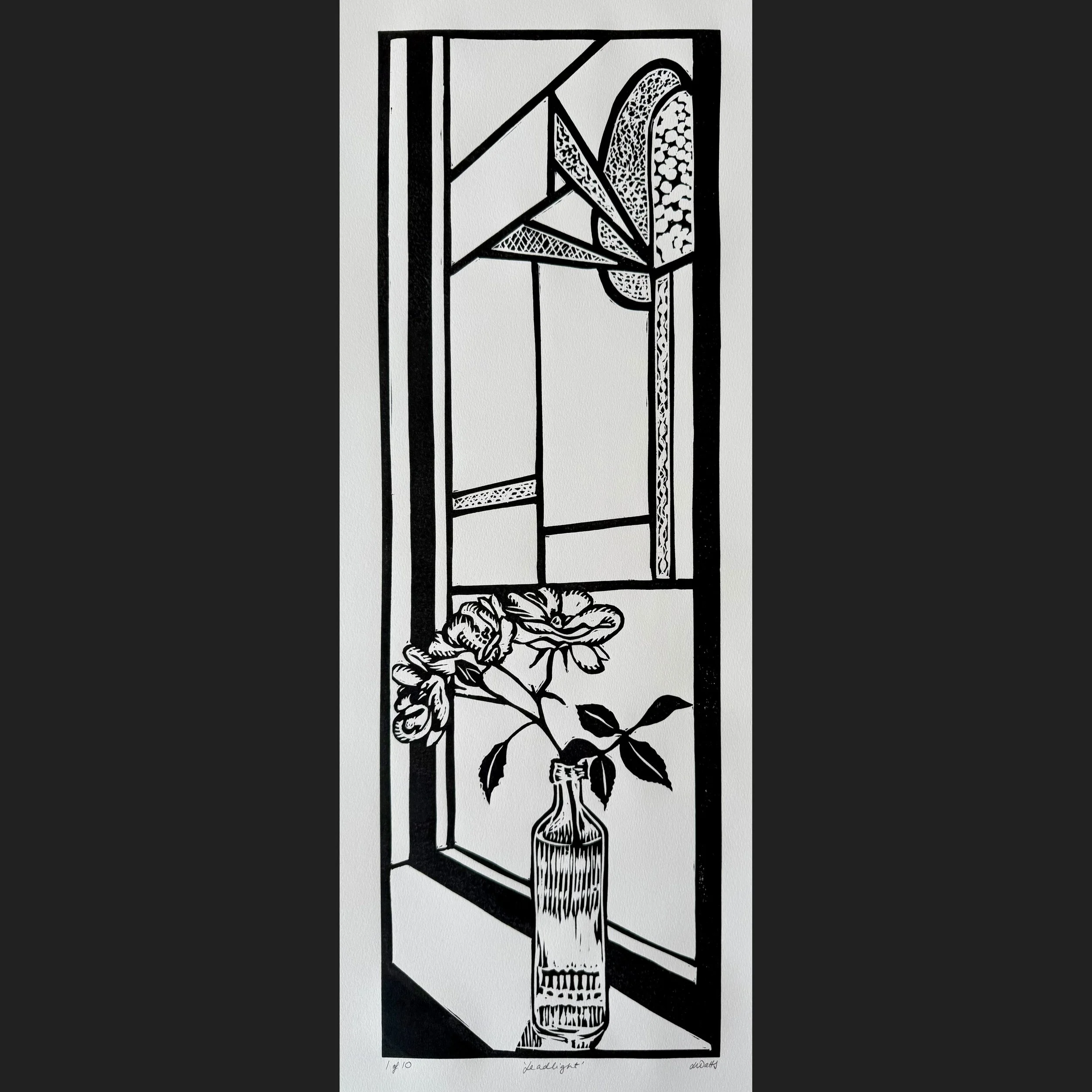 Leadlight - Linocut Print