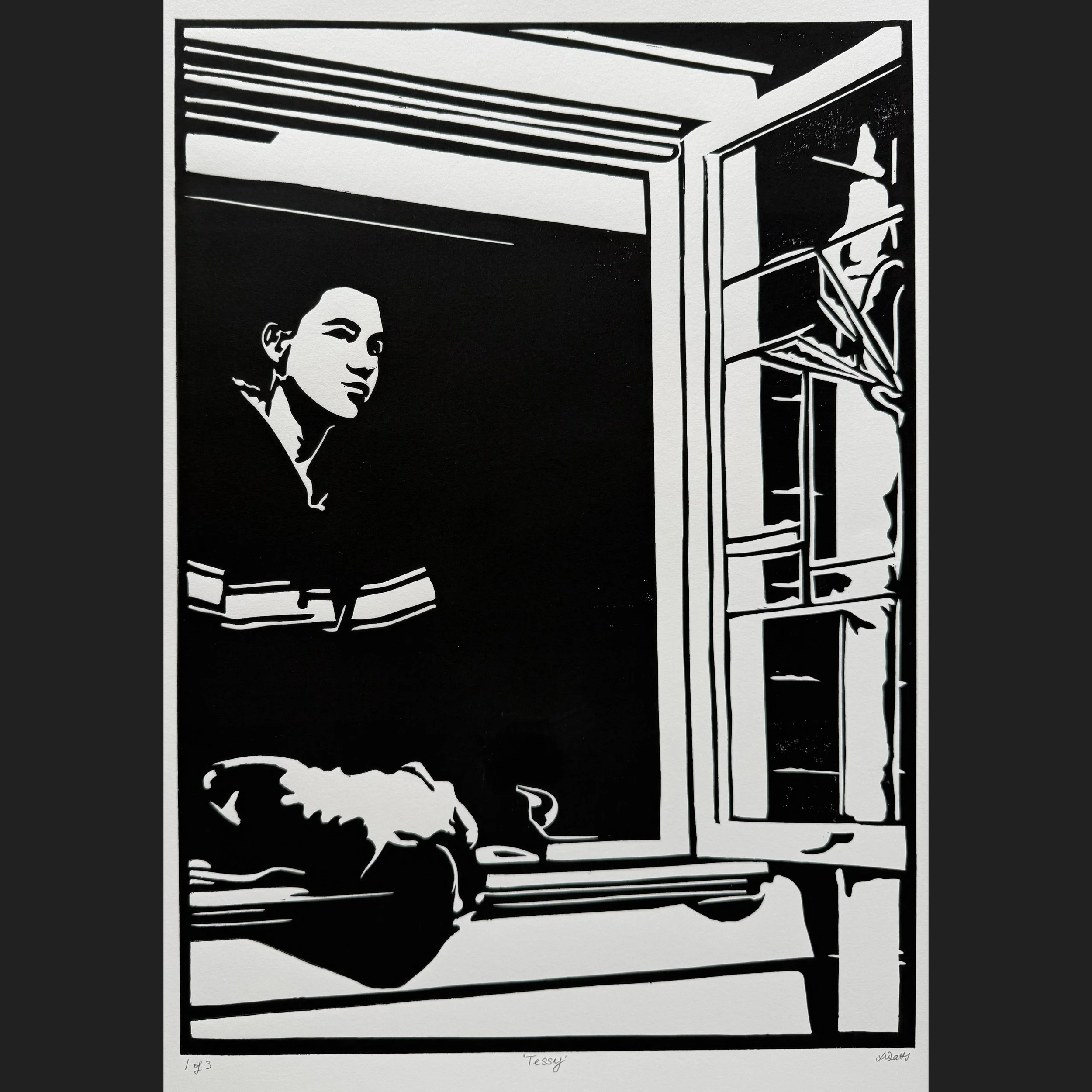 Tessy - Linocut Print