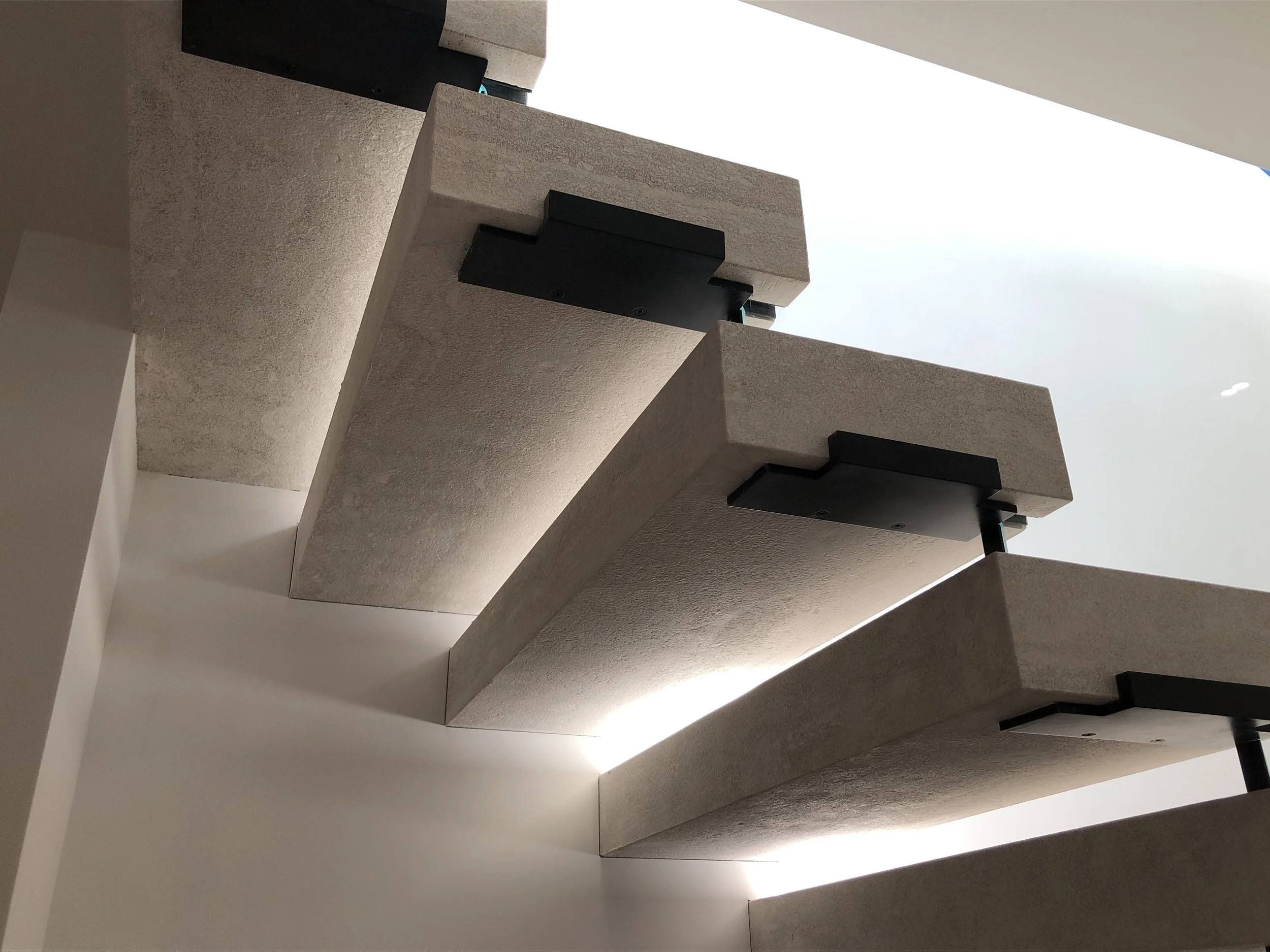 4th Floor Cantilevered stone treads