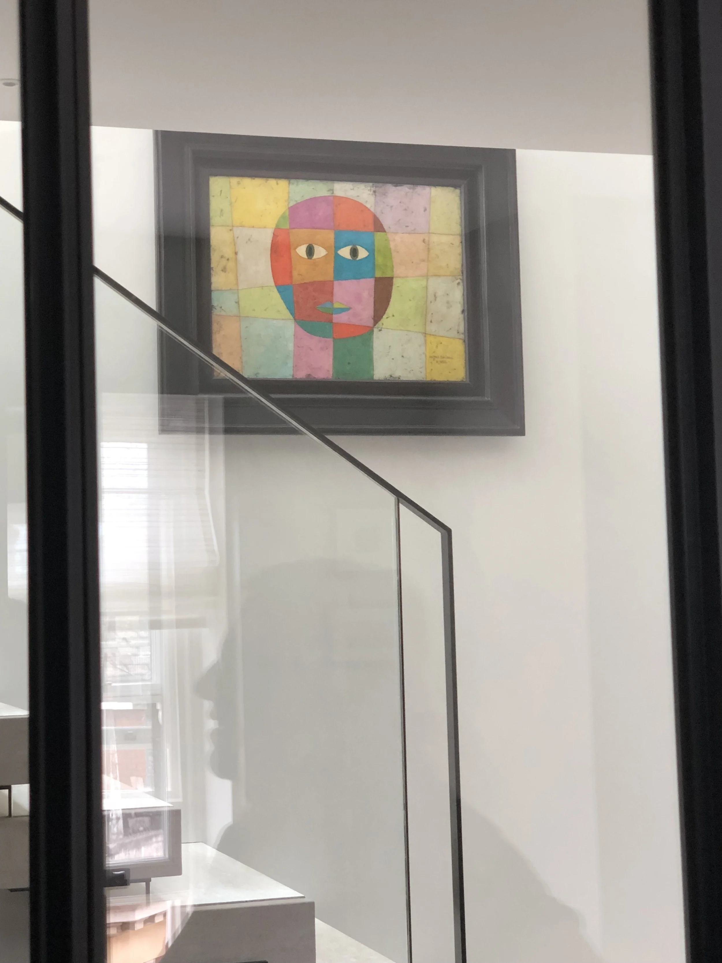 4th Floor Main staircase metal trimmed glass balustrade detail