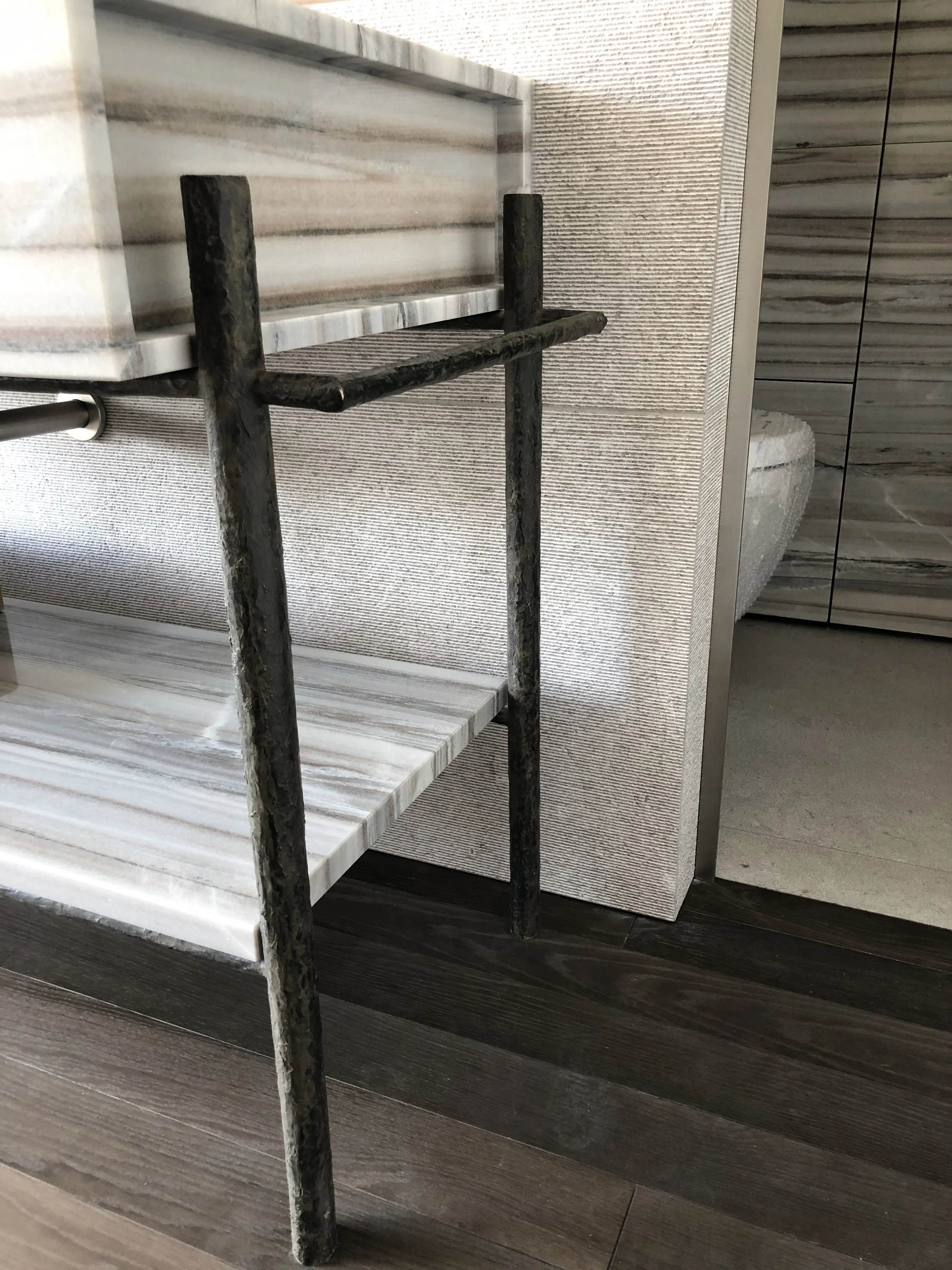 4th Floor Master Bathroom vanity unit metalwork detail