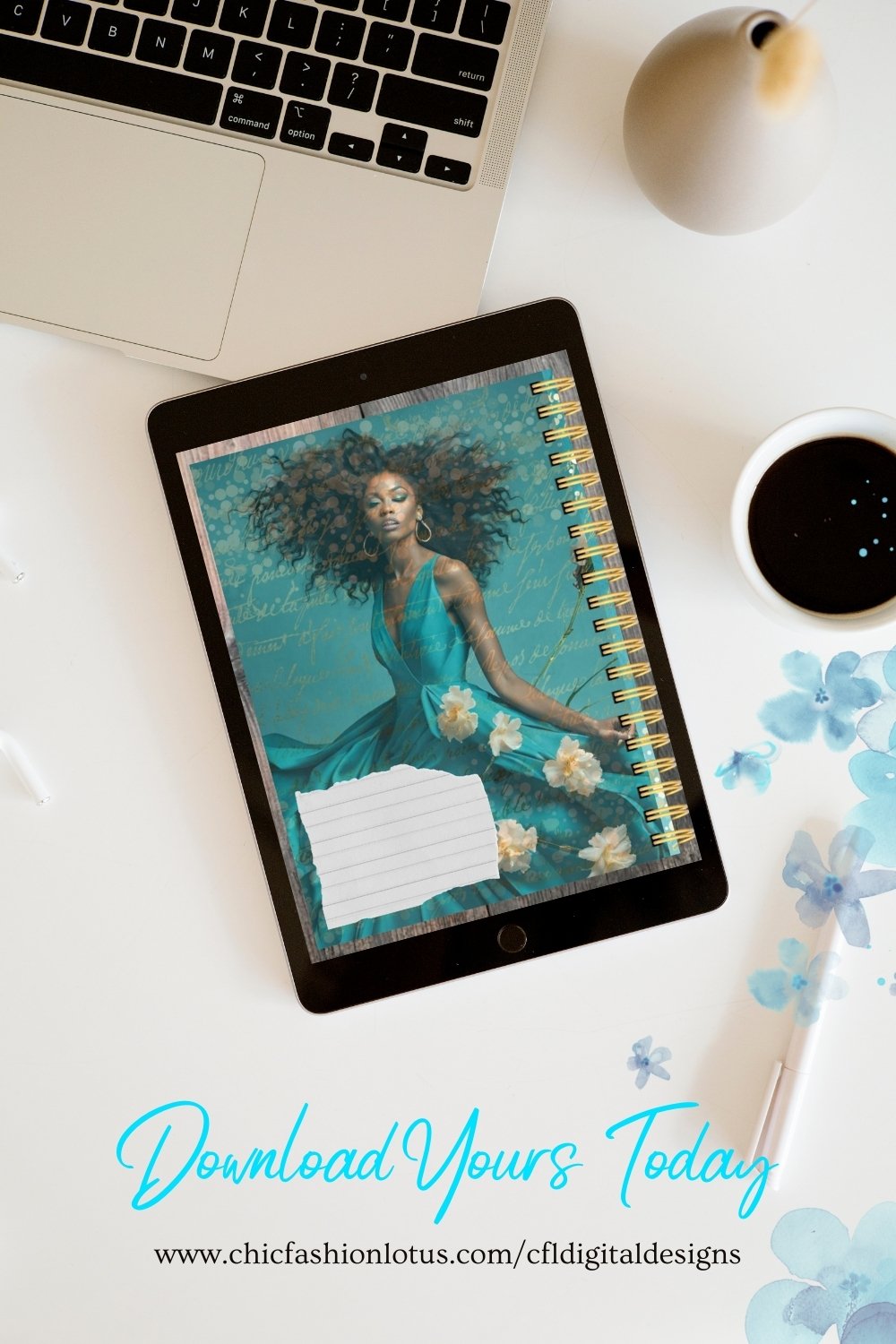 Handmade Digital Junk Journal. High Fashion Models celebrating diversity. For use with annotation apps like GoodNotes and Adobe Acrobat on iPad, Tablet.