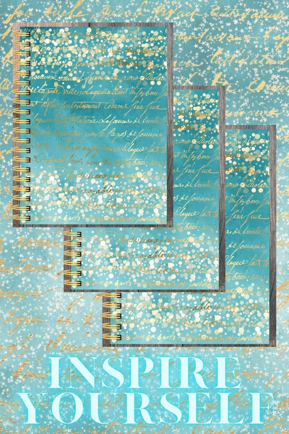 Handmade Digital Junk Journal with additional blank turquoise and teal pages. Compatible with GoodNotes for iPad and Adobe Acrobat for Tablet.