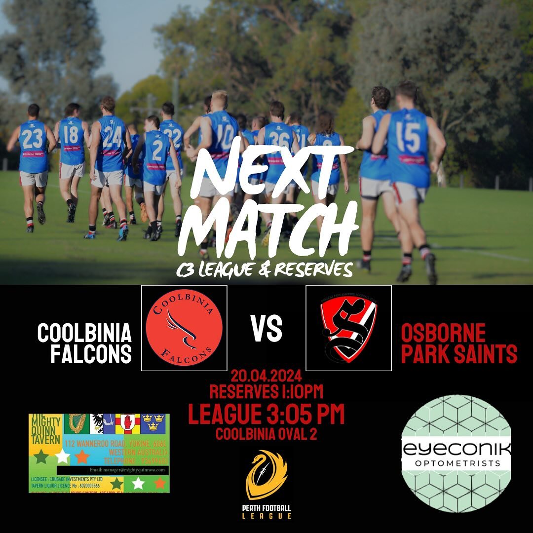 This week the Parkers League and Reserves side go up against Coolbinia in probably their toughest task yet with limited availability this week. 

The thirds travel out to Ellenbrook for a twilight game still in search of their first win. 

If you hav