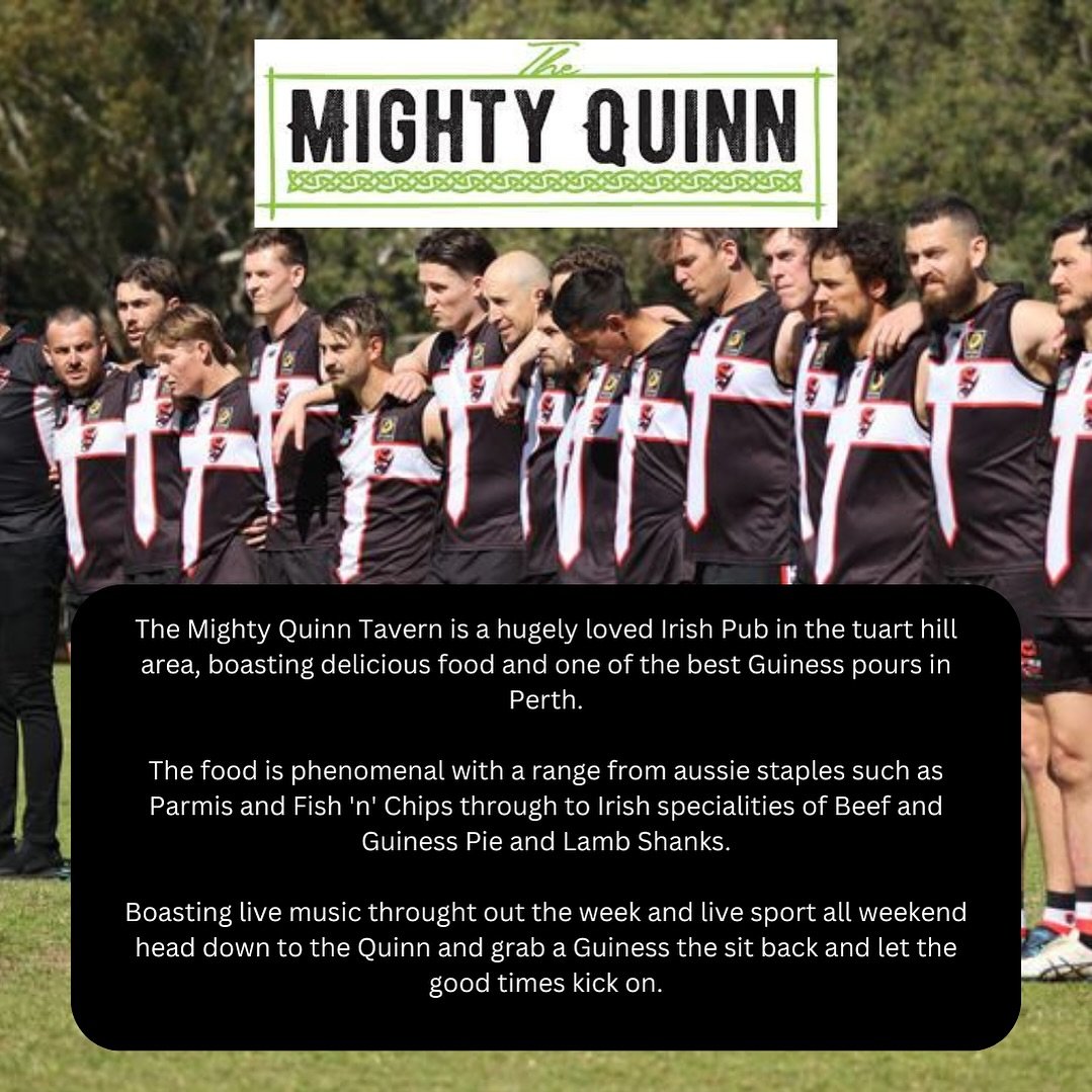 We are proud to announce the mighty Quinn as this weekends match day sponsor! OPAFC as stoked to be on board with the Irish pub just down Wanneroo road and we invite everyone back down there this even for presentations and hopefully a celebration of 