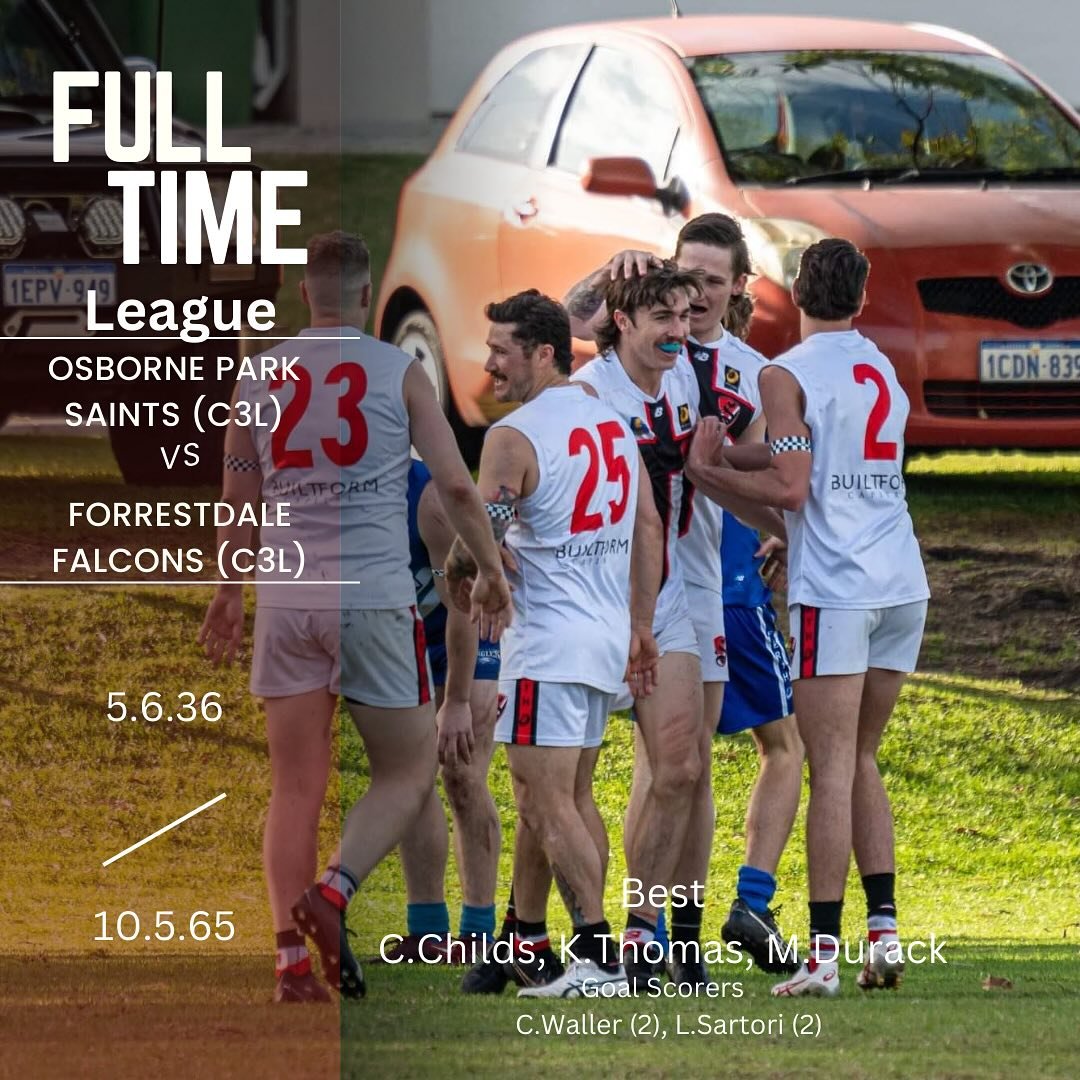 Tough day at the office for our Ressies boys

League going down in a tight contest but Forrestdale kicked away late. 

Thirds were the showpiece of the day getting there 2nd win in a row 

#perthfooty #ohwhenthesaints #perthfootballleague
