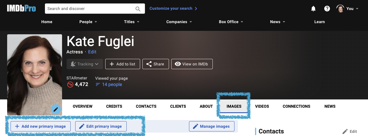 How to Edit IMDb Headshot - Edit Primary Image