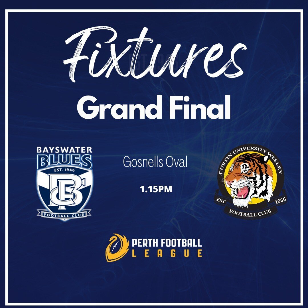 💙🏉GRAND FINAL🏉💙 

The venue, time and opponent are all locked in! This Saturday, our Bayswater Mens side, will take on Curtin Uni Wesley from 1.15pm at Gosnells Oval.

We encourage all past and current members to get down and support the boys as 