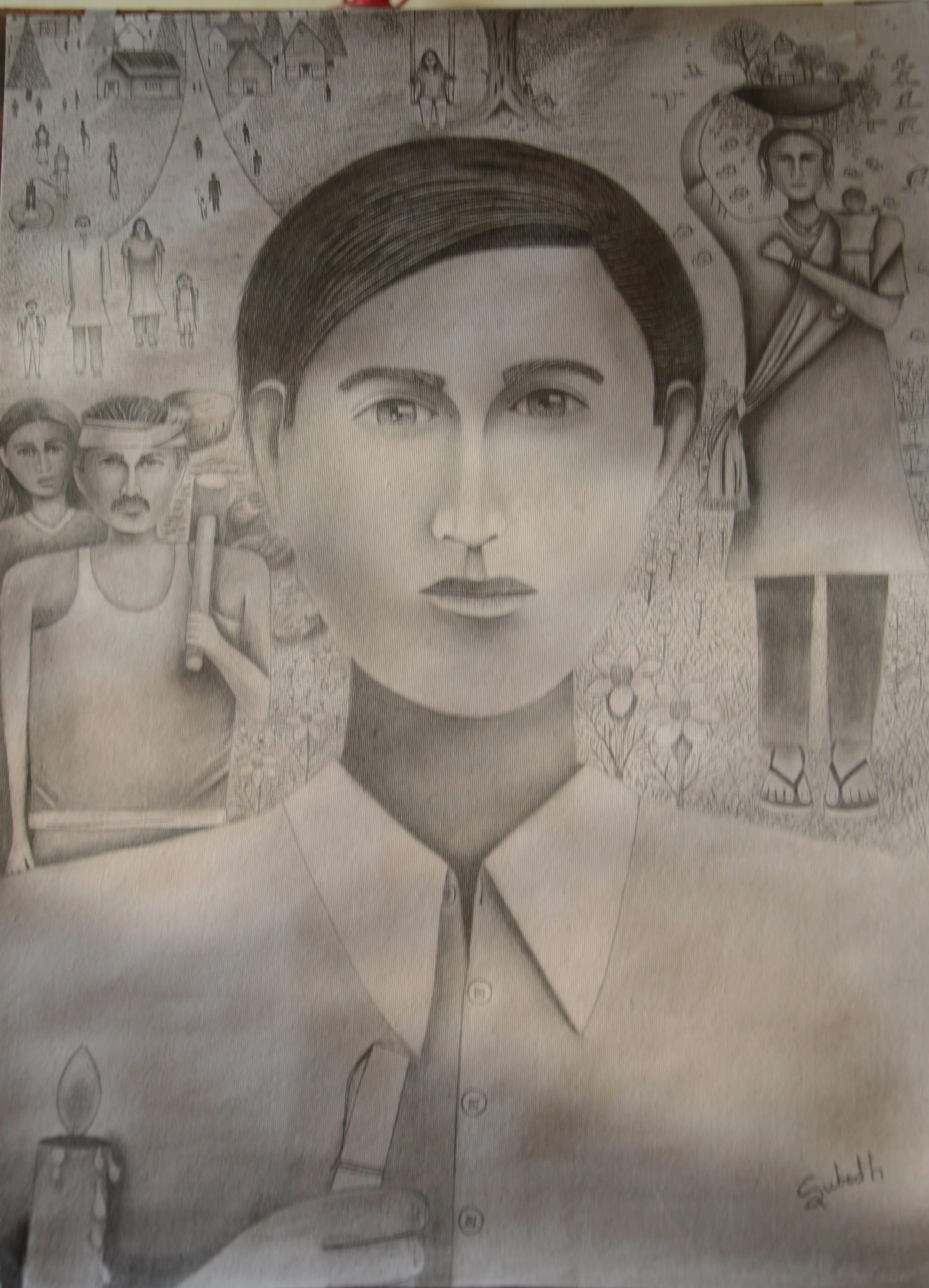 origins of poem
graphite and charcoal on paper
22/31 inches