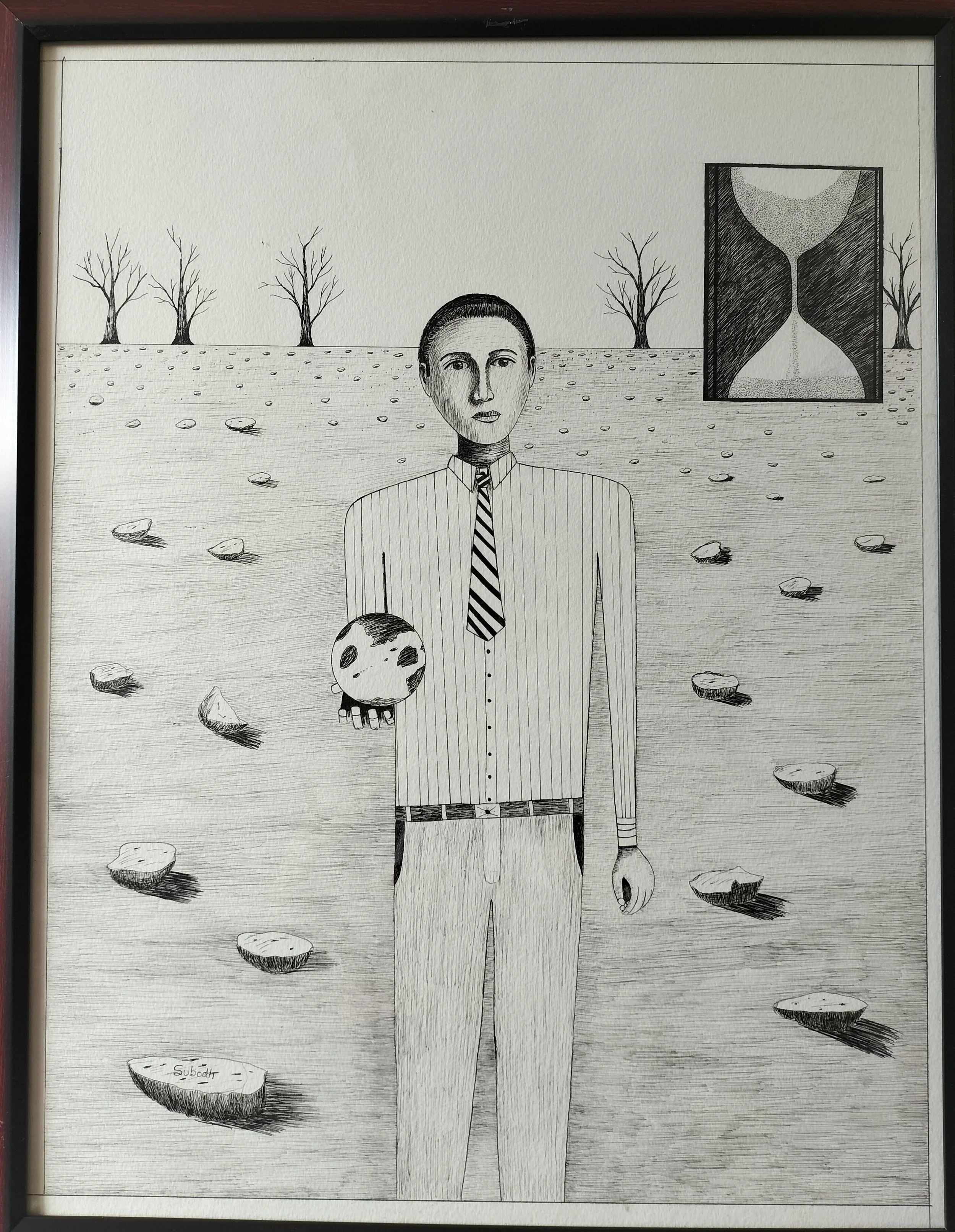 time is running
ink on paper
22/28 inches