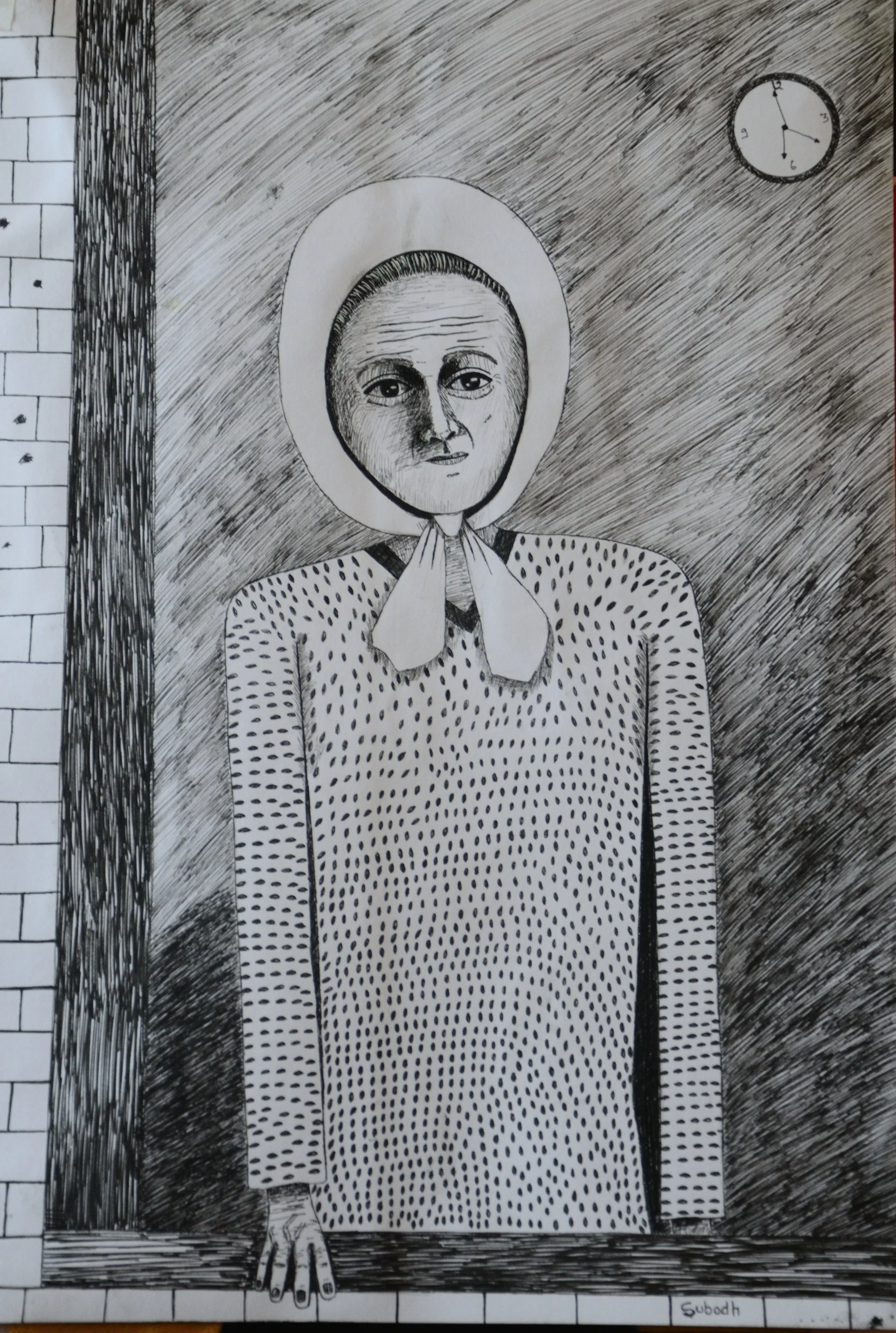 Passing time...
Ink on paper
12/16 inches