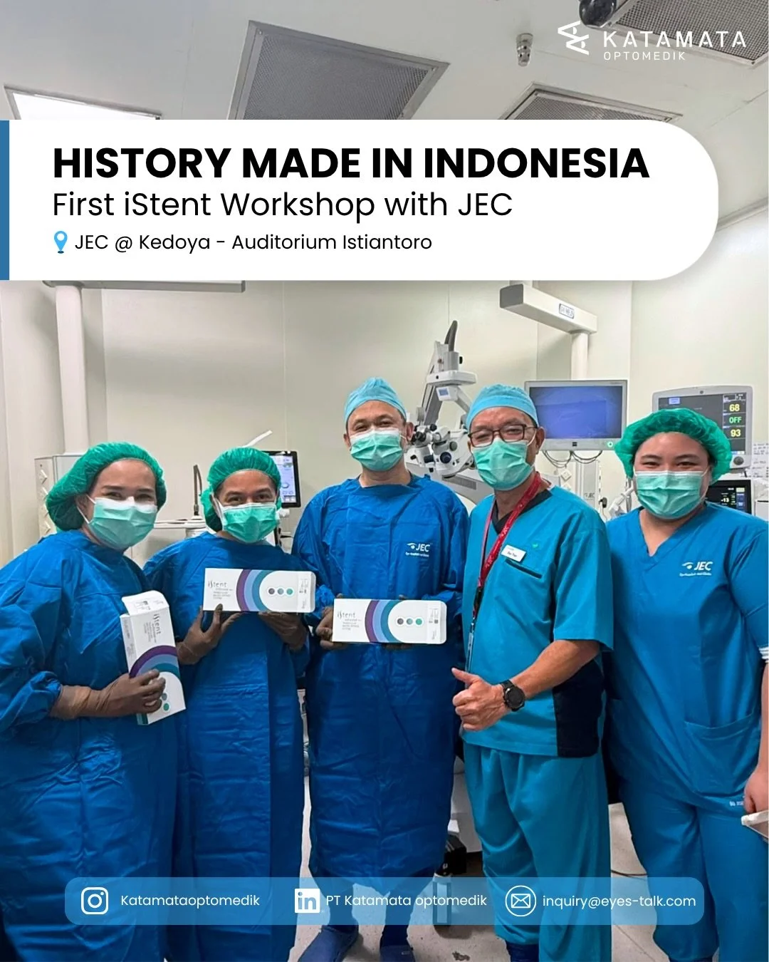 History made in Indonesia. 👏

The first iStent Workshop with JEC successfully brought together 23 glaucoma doctors for Dry Lab &amp; Gonioscopy Training, followed by 6 iStent infinite surgeries on Day 2.

A meaningful milestone made possible through