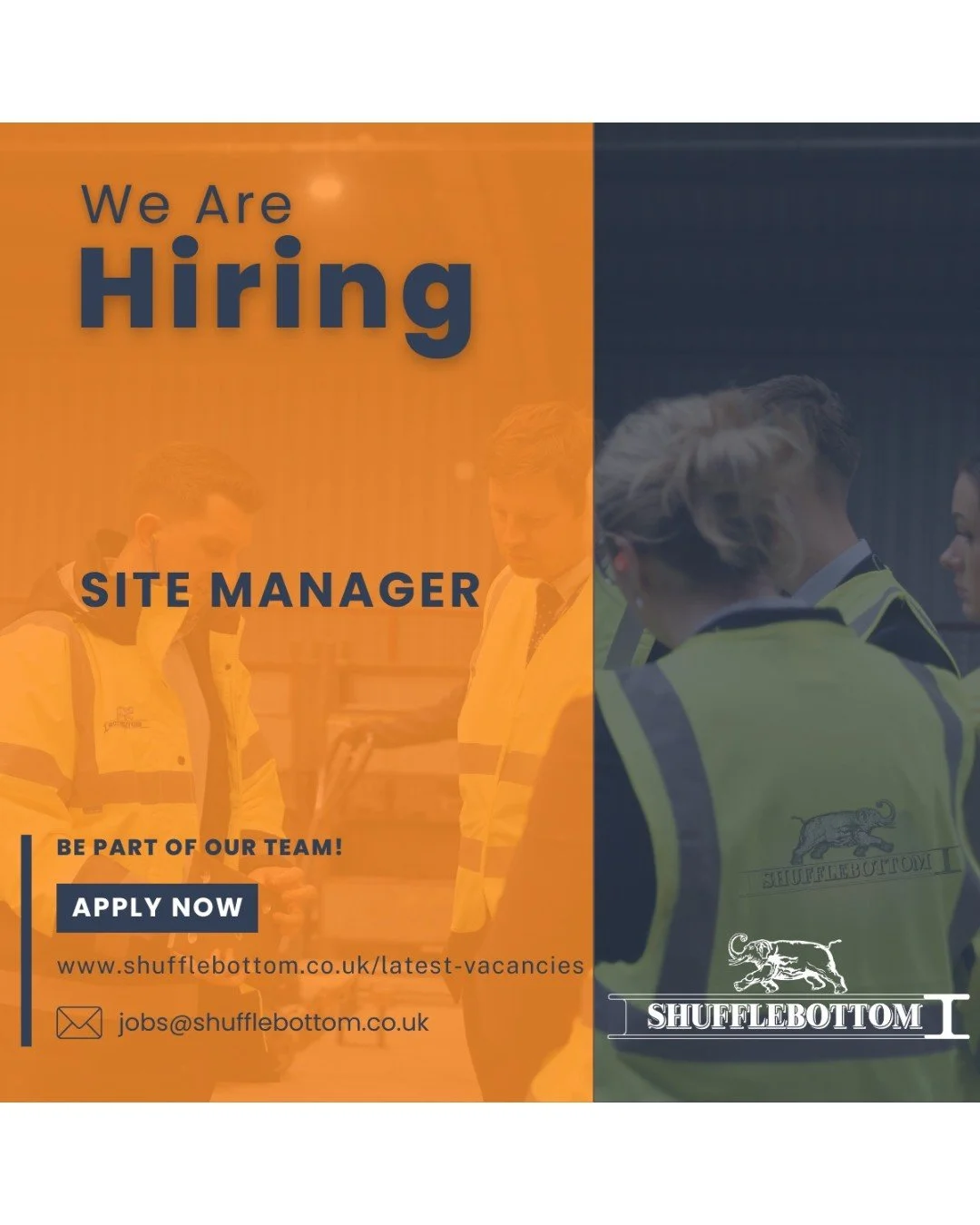 We&rsquo;re hiring a Site Manager

Experienced in managing construction sites and ready for your next challenge?

Join Shufflebottom and help deliver steel-framed buildings that are built to last. You&rsquo;ll oversee site activity, manage safety and