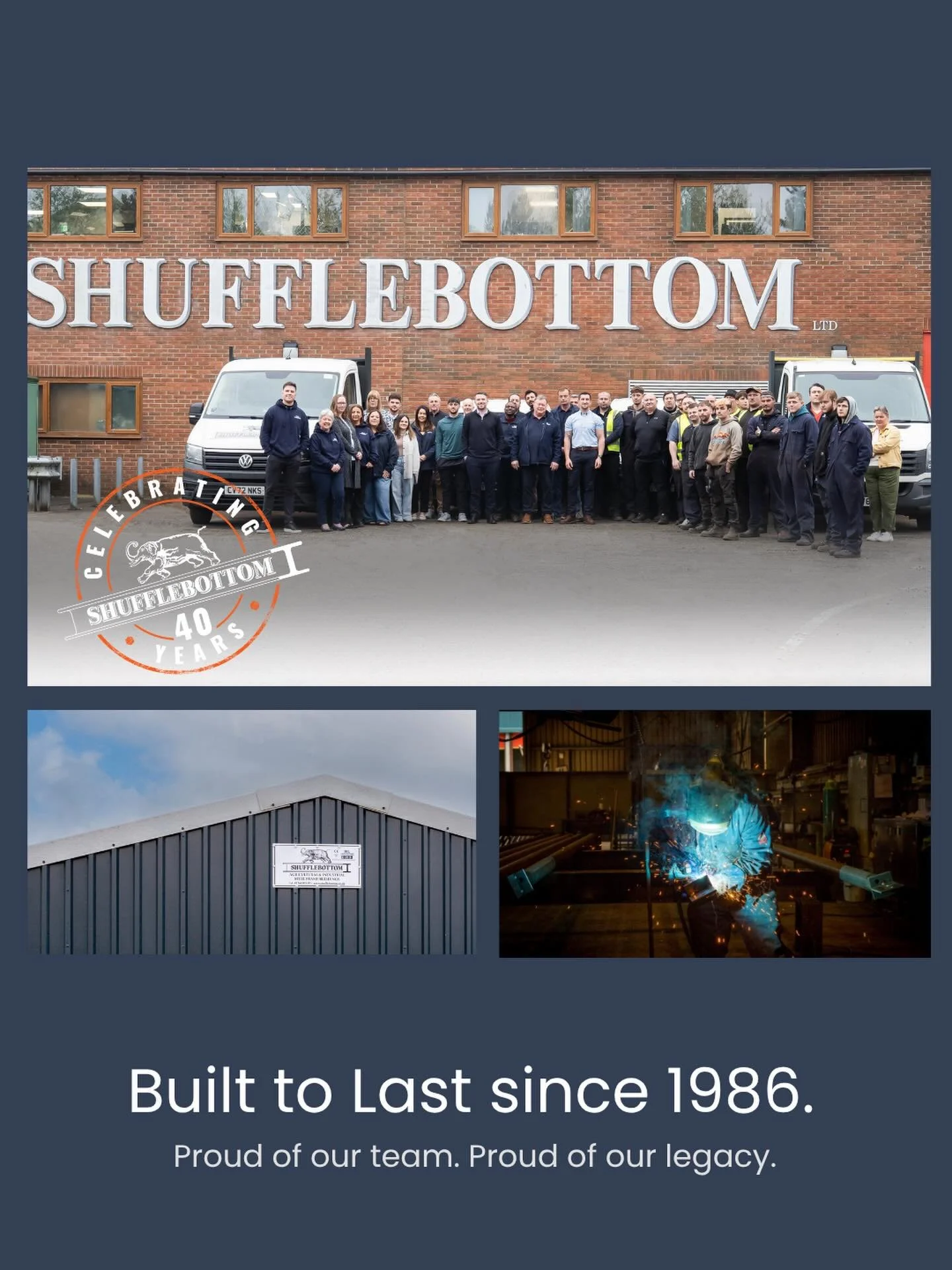 40 years. One incredible journey. 🎉
 
From Cross Hands to customers across the UK, Shufflebottom has spent four decades building structures and relationships that are Built to Last. 
 
This milestone celebrates everyone who has been part of the jour