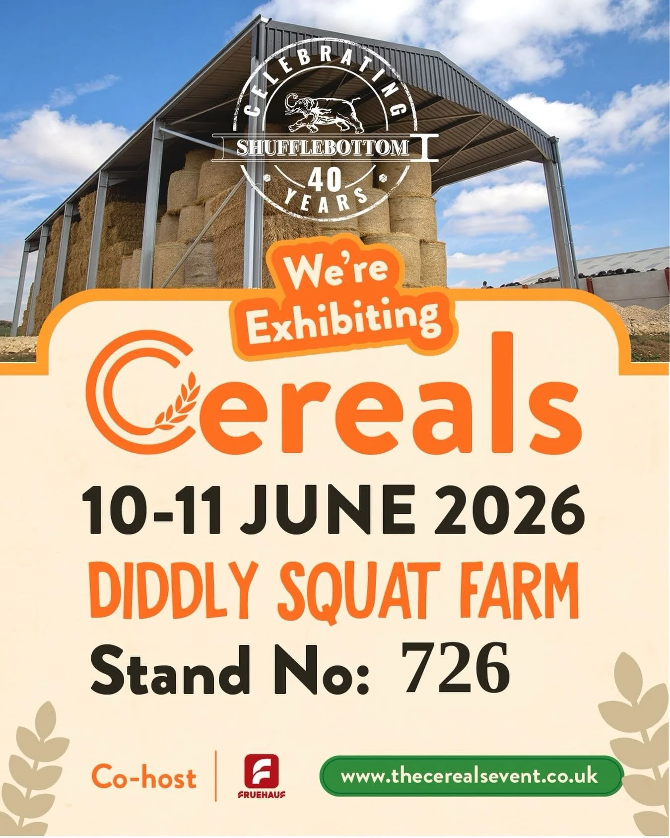 We&rsquo;re exhibiting at Cereals 2026 🌾
📍 Stand 726
📅 10&ndash;11 June 2026
📍 Diddly Squat Farm
Come and chat to the team about steel-framed agricultural buildings built to last. 
#steelUK #ukconstruction #cereals2026 #agriculture #farming