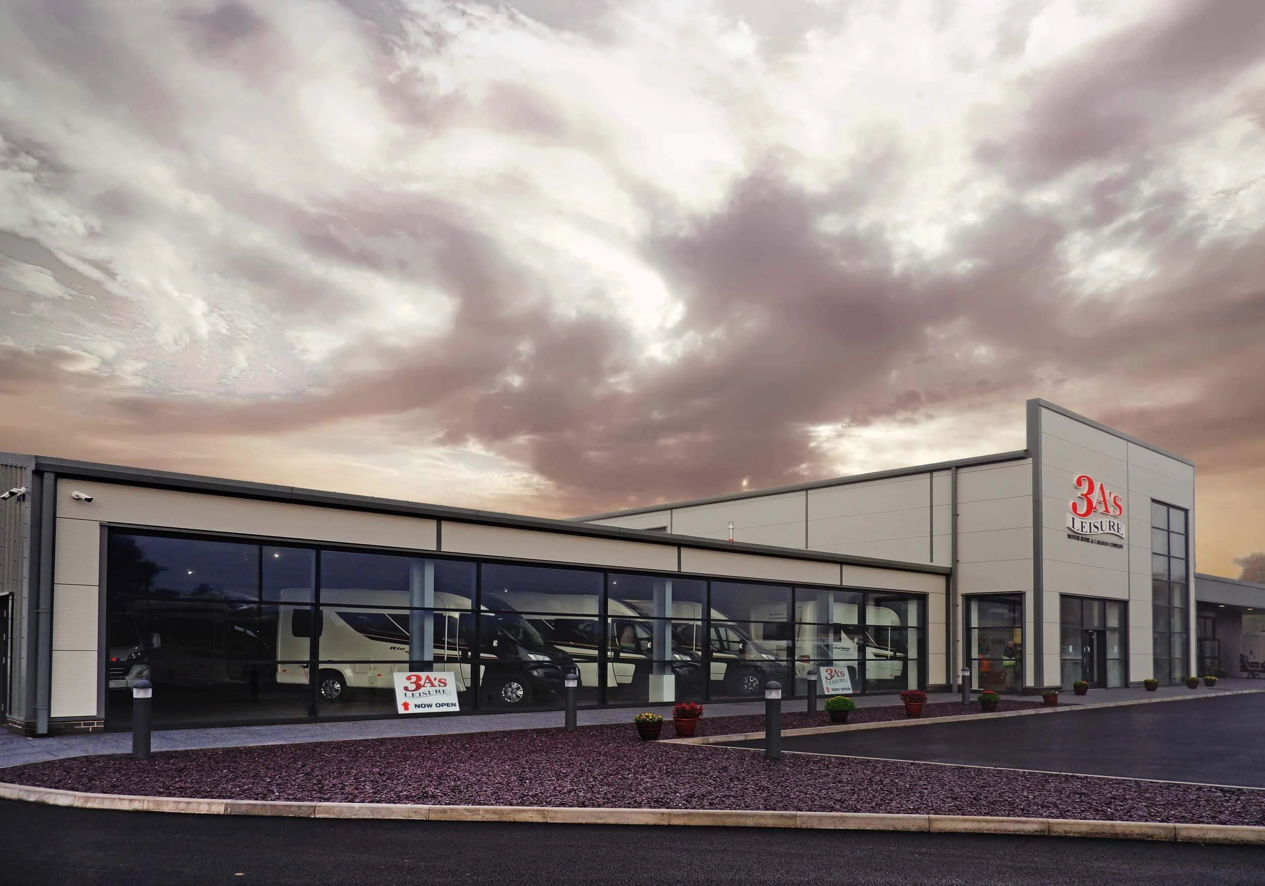 3A's Leisure Steelframed showroom and office buildings at NantyCi