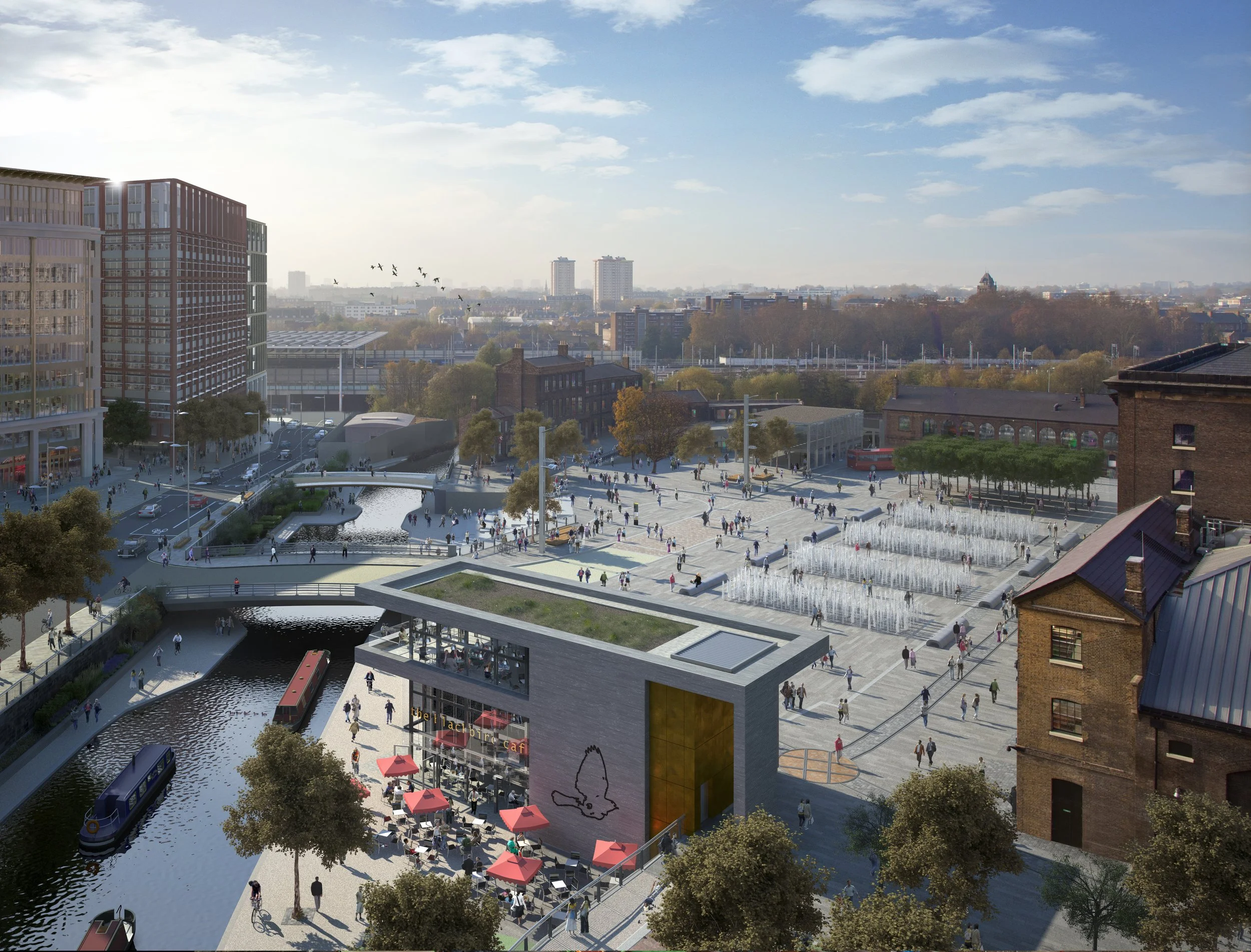 Vision image looking across Granary Square - the heart of the development