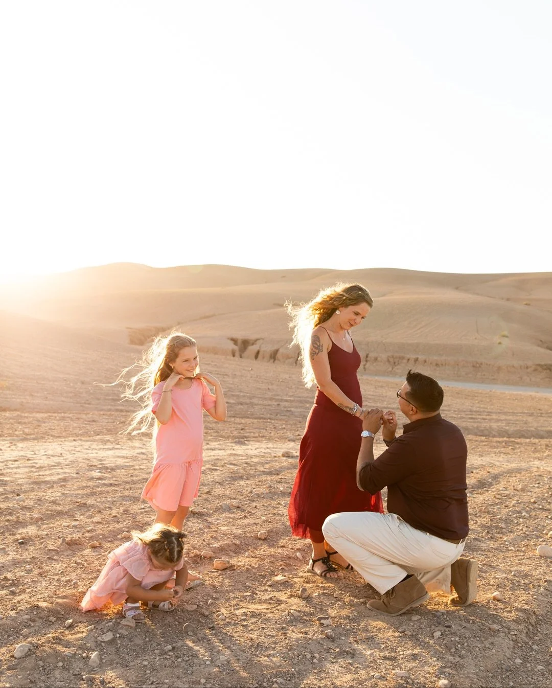 - Agafay desert proposal- Marrakech

A sunset in the Agafay desert, a father on one knee, and a daughter brought to tears by the moment. Grateful to capture a love story their family will cherish forever ✨

#MarrakechPhotographer #AgafayDesert #Moroc
